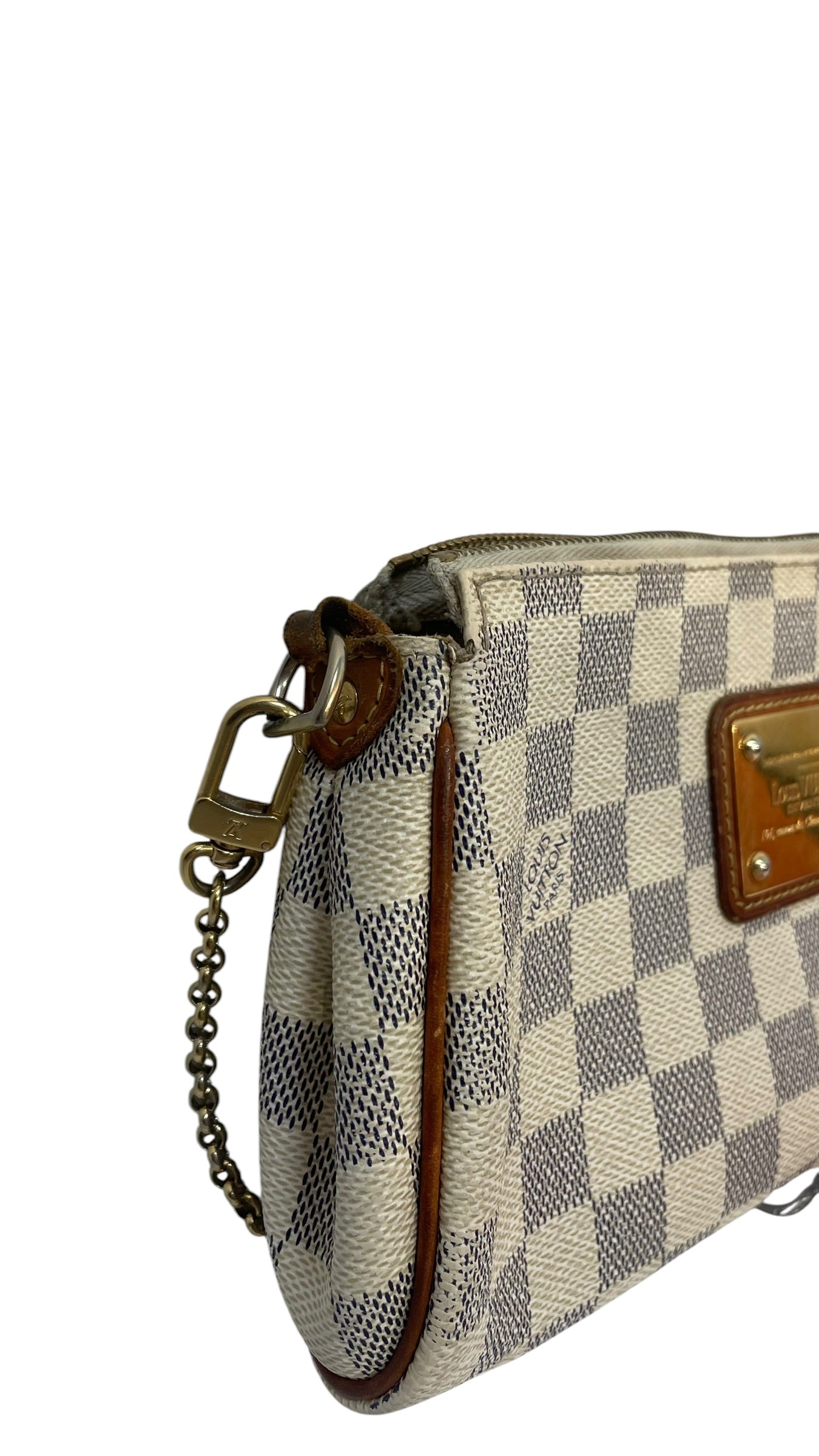 LOUIS VUITTON/Pouch/All Over Print/Leather/CRM/eva pochette damier azur view 6
