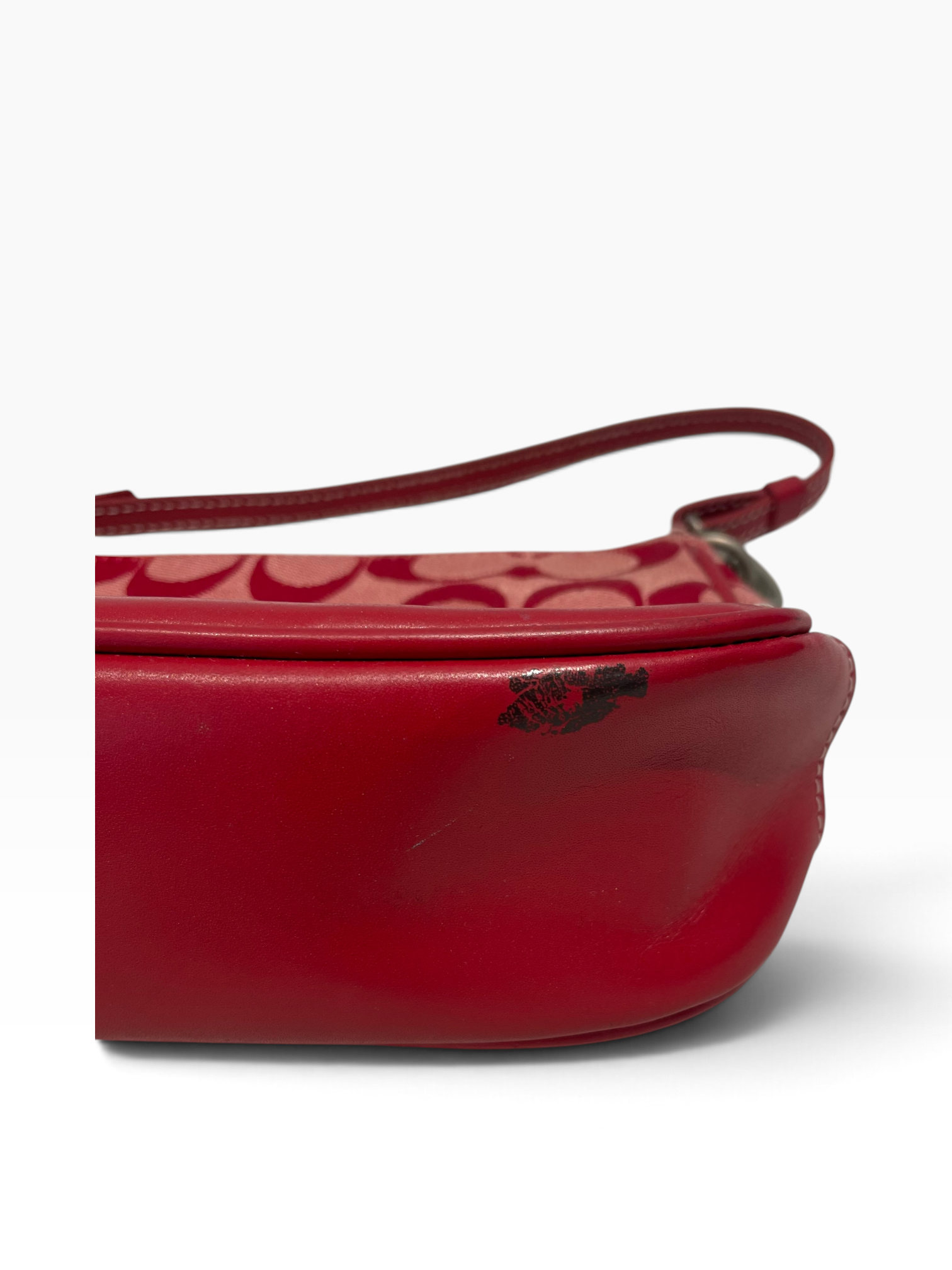 COACH/Hand Bag/Monogram/Cotton/RED/Small Demi Handbag view 7