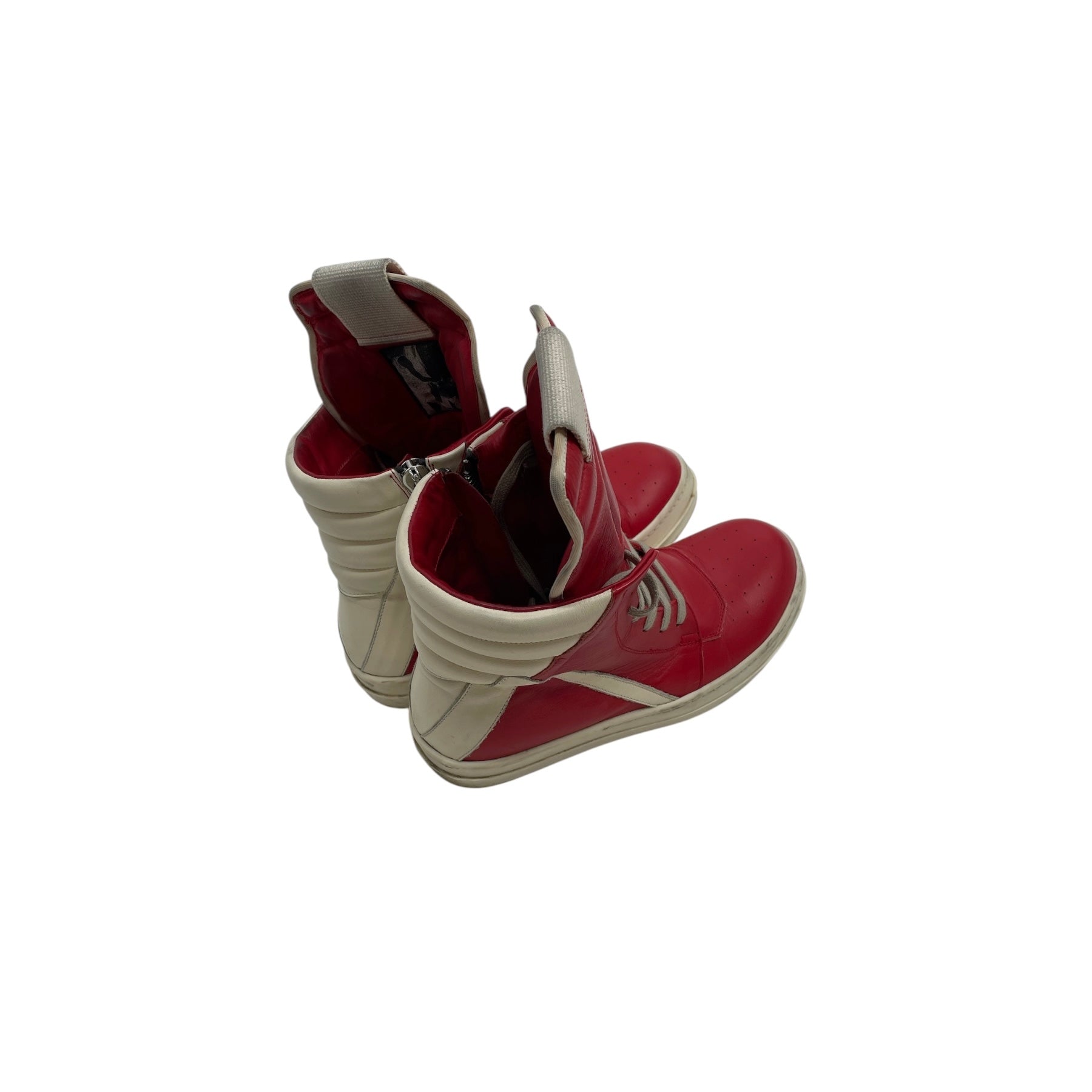 Rick Owens/Hi-Sneakers/EU 40/Leather/RED/GEOBASKET\CARDINAL RED\MILK view 2