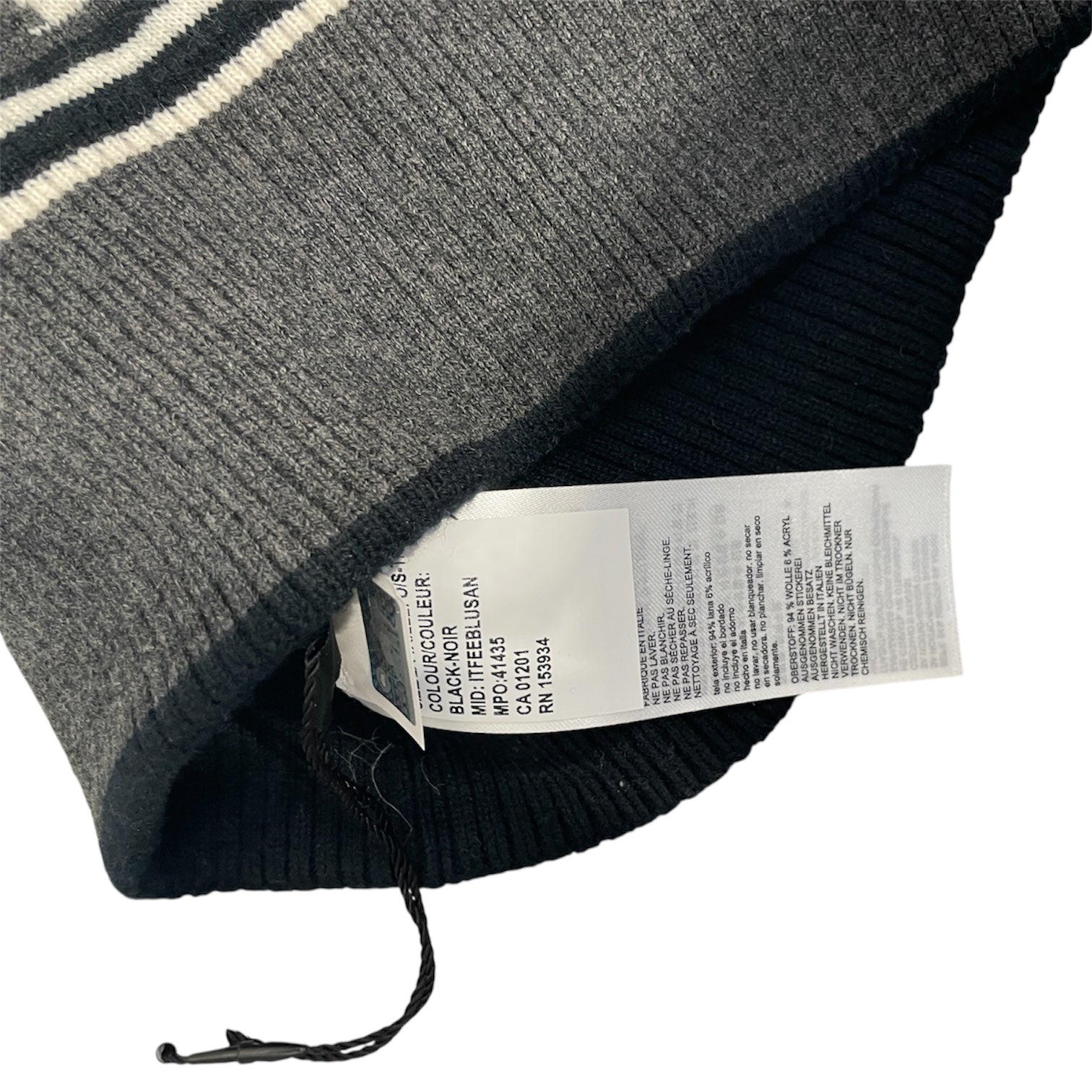 CANADA GOOSE/Beanie/OS/Stripe/Wool/BLK/ view 3