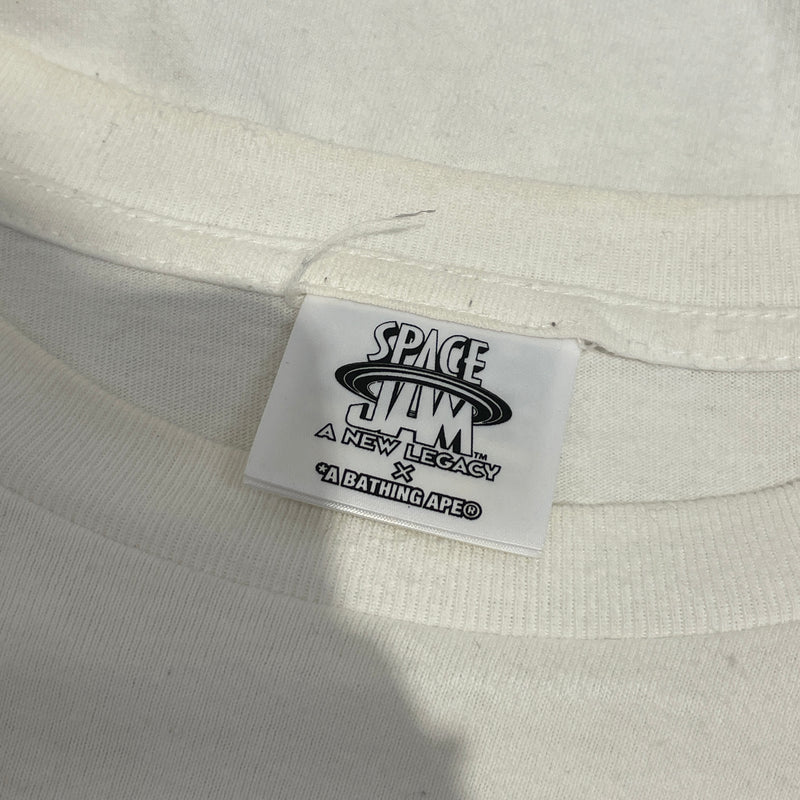 A BATHING APE/T-Shirt/L/Cotton/WHT/Graphic/Space Jam New Legacy Tee