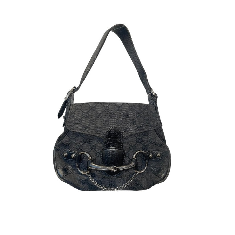 GUCCI/Hand Bag/Monogram/BLK/horsebit/2000s tomford era view 1