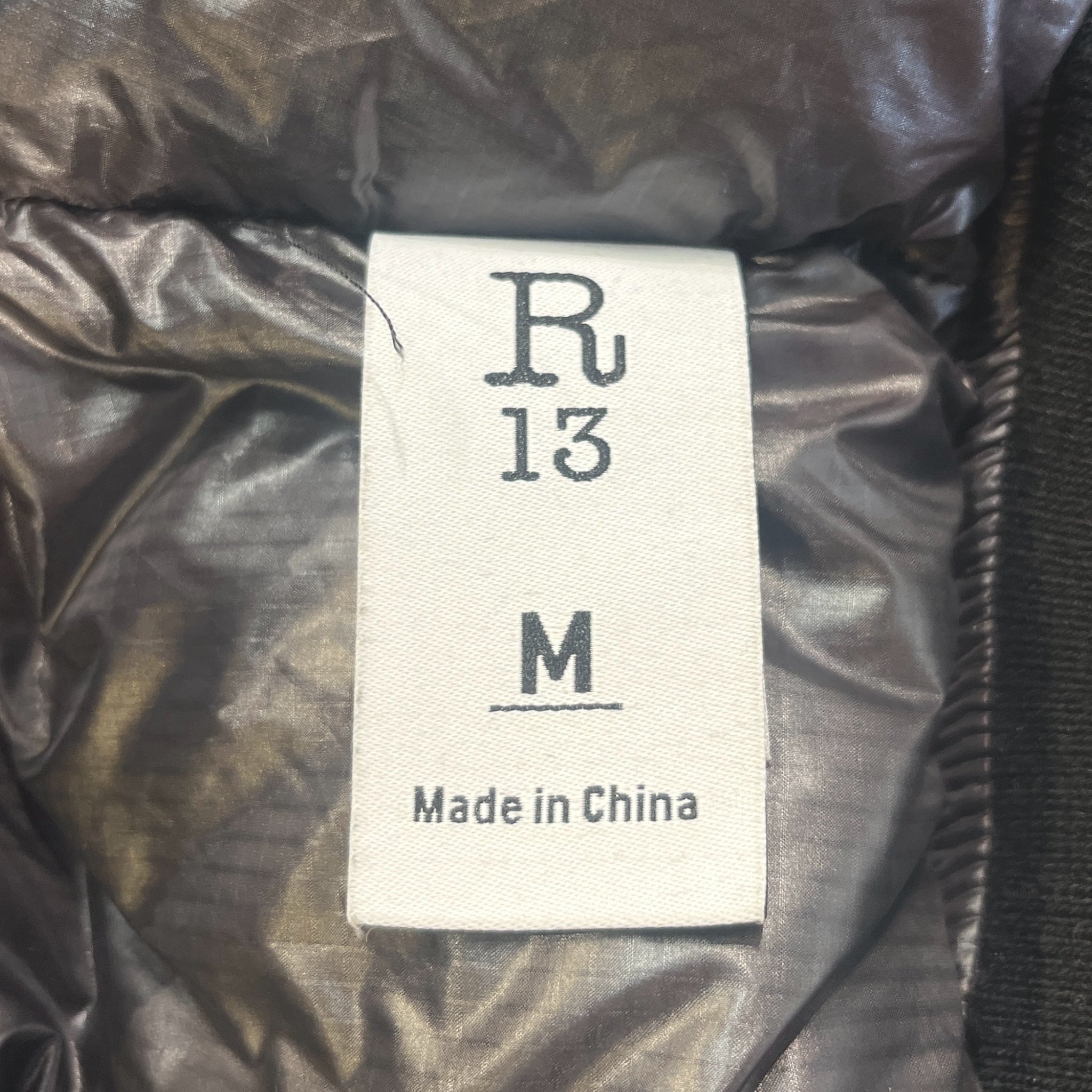 R13/Flight Jkt/M/Nylon/BLK/No Collar/ZIP OUT DOWN BOMBER view 4