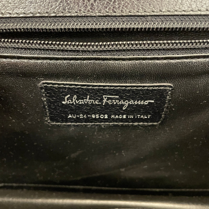 Salvatore Ferragamo/Clutch Bag/OS/Leather/BLK/CLUTCH BRIEFCASE