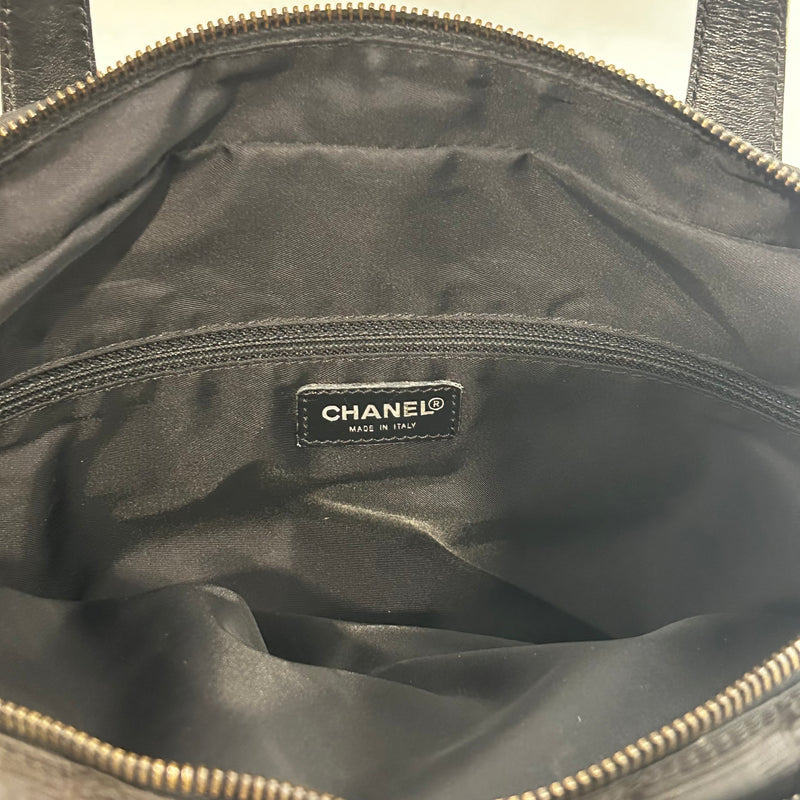 CHANEL/Hand Bag/Nylon/BLK/Travel Ligne