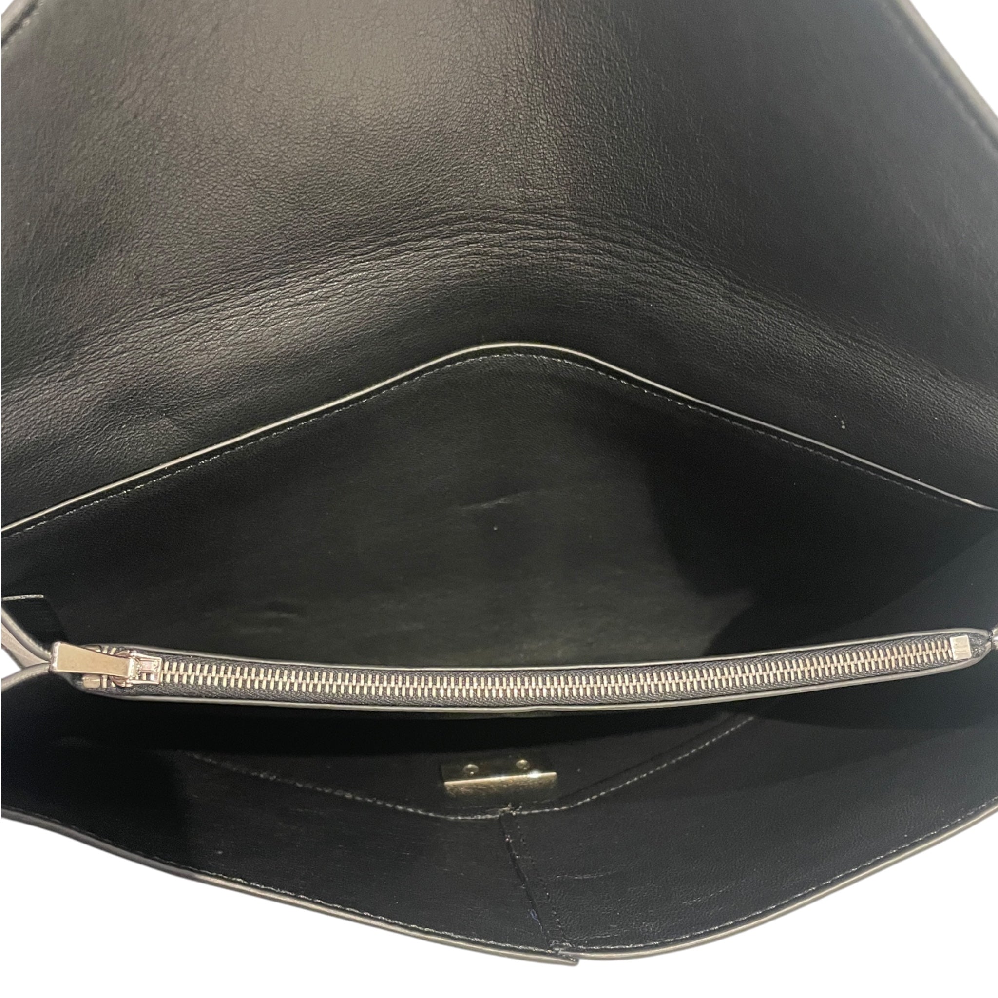 CELINE/Clutch Bag/Border/Leather/BLK/DIAMOND CLUTCH BLUE BROWN view 4