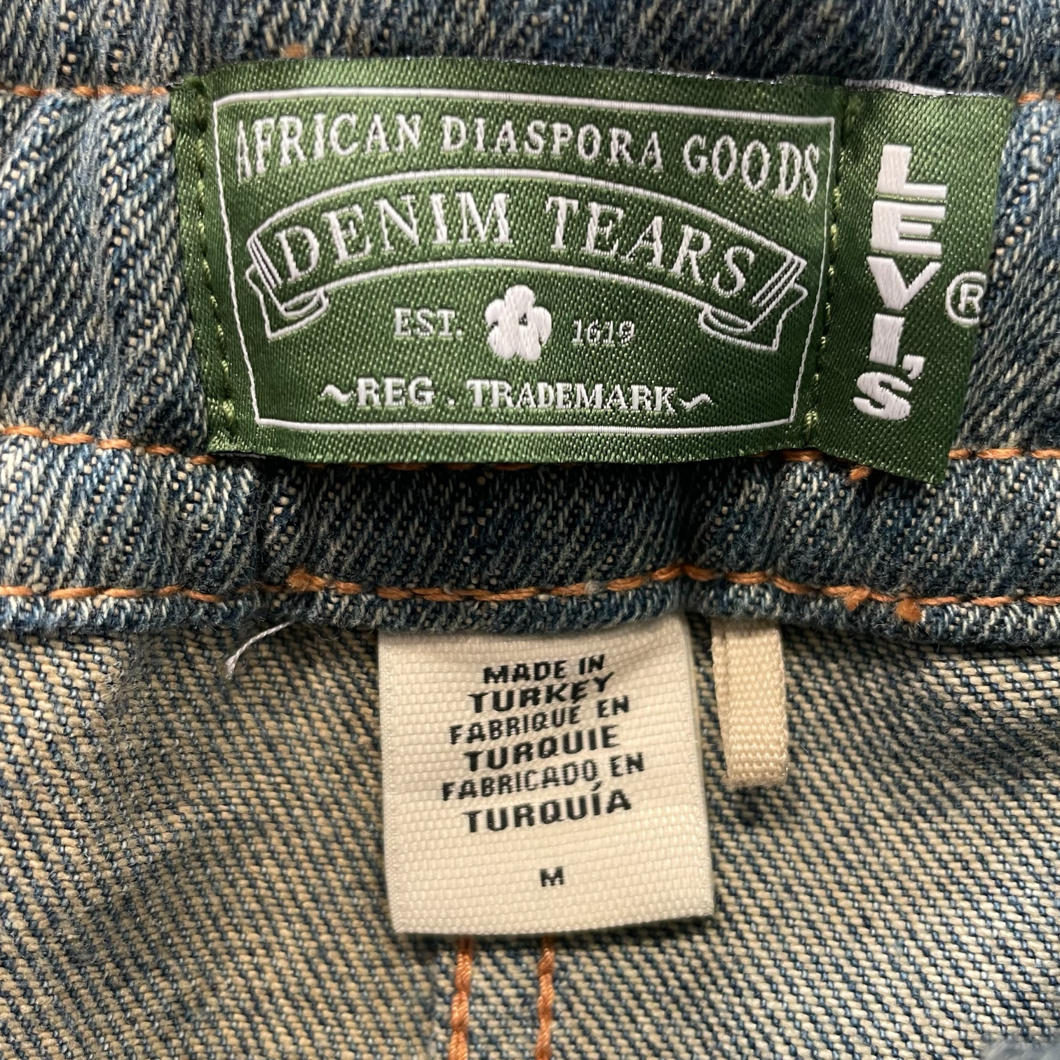 DENIM TEARS/Levi's/Pants/M/Cotton/BLU/Stripe/Track Stripe view 3