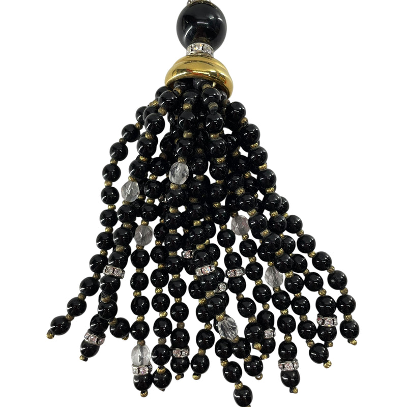 VALENTINO/Necklace/Beads/BLK/GOLD TRIM