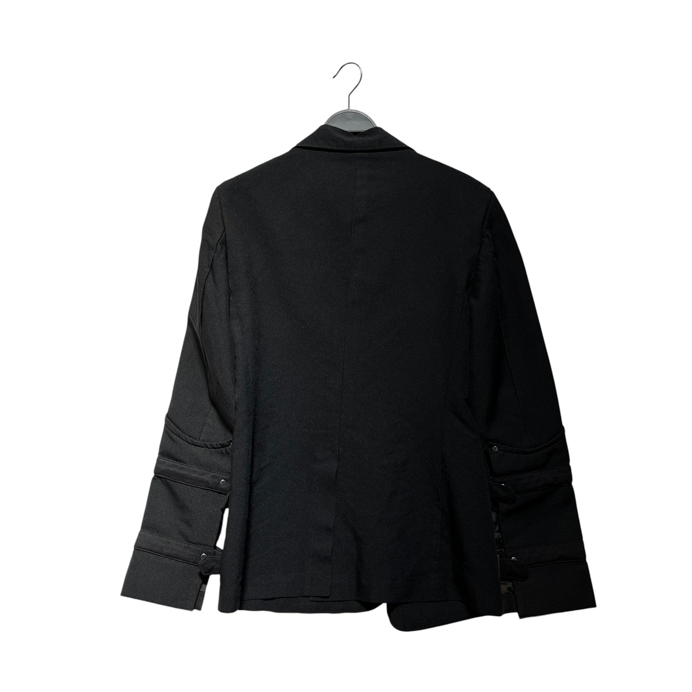 COMME des GARCONS HOMME PLUS/Tailored Jkt/M/Wool/BLK/BUCKLE ARMS / BRWN BUTTONS view 2