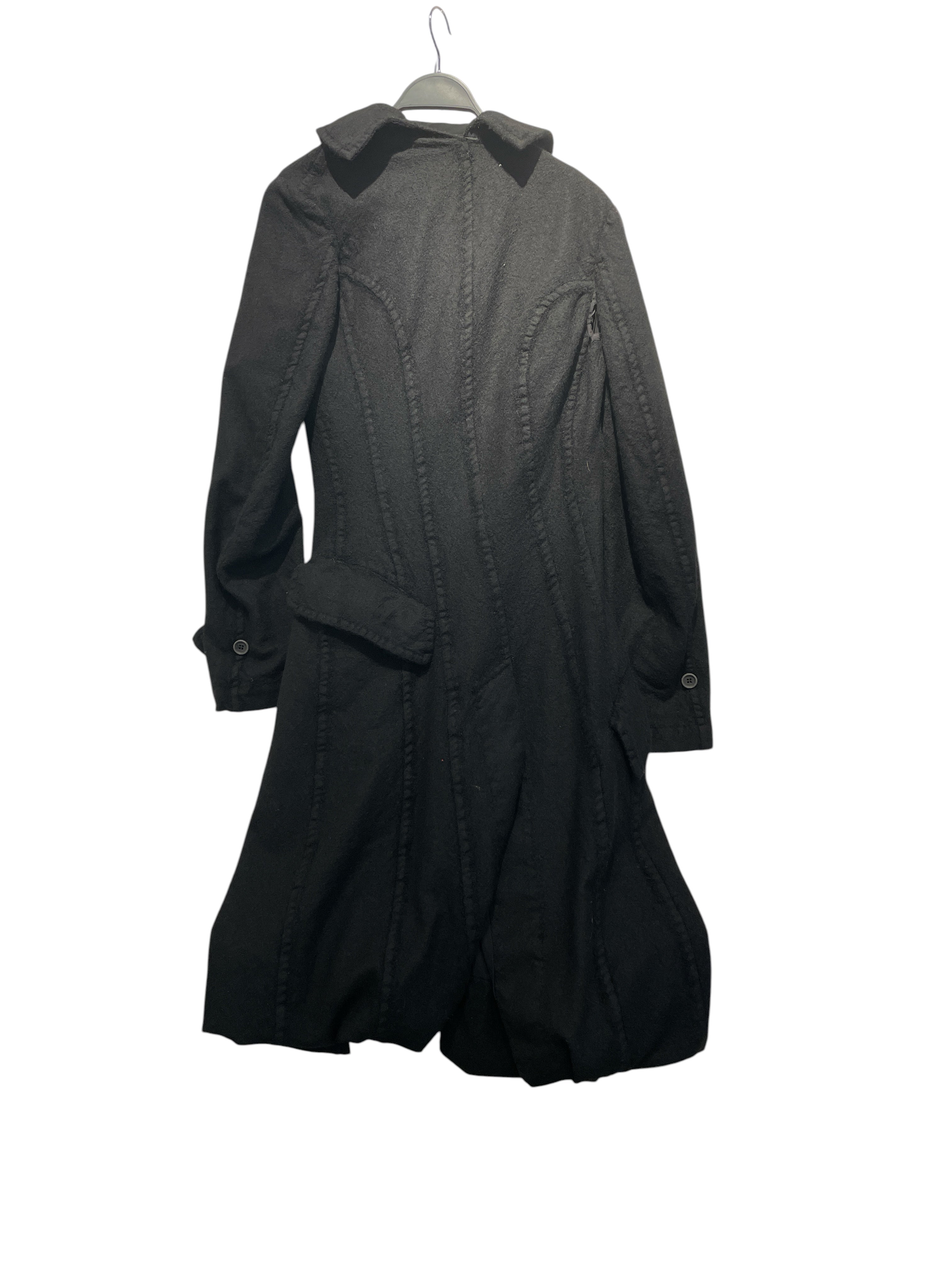 JUNYA WATANABE COMME des GARCONS/Trench Coat/S/Wool/BLK/07 aw long knit coat view 2