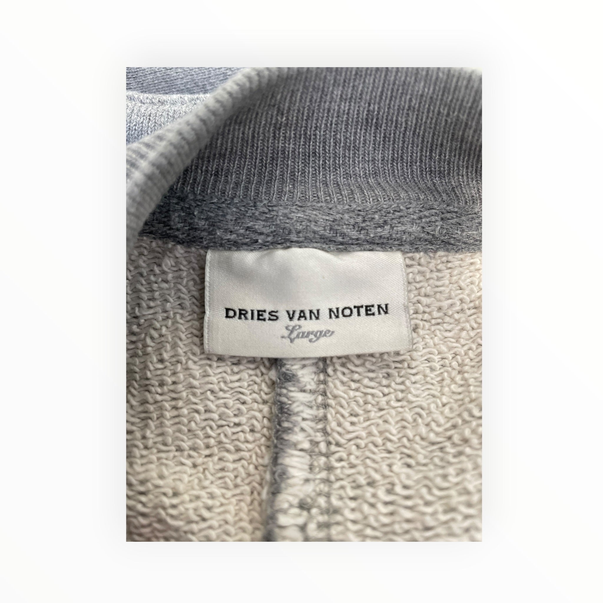 DRIES VAN NOTEN/Sweatshirt/L/Cotton/GRY/Dries Van Noten Asymmetrical view 3