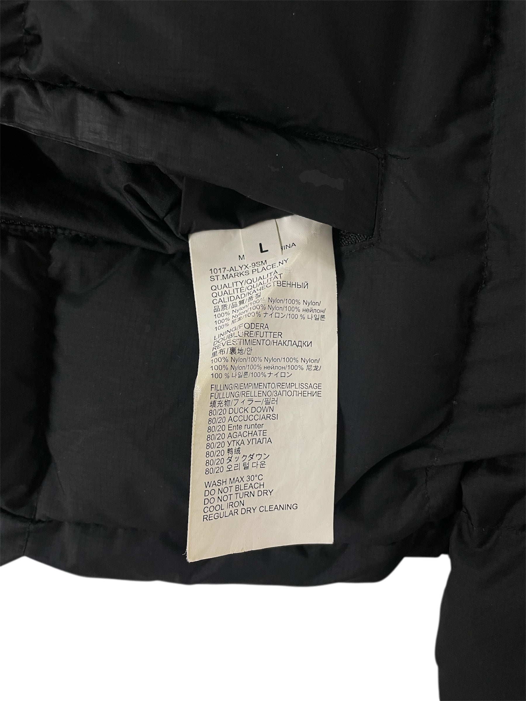 1017 ALYX 9SM(ALYX)/Puffer Jkt/L/Nylon/BLK/ROLLERCOASTER BUCKLE PUFFER view 6