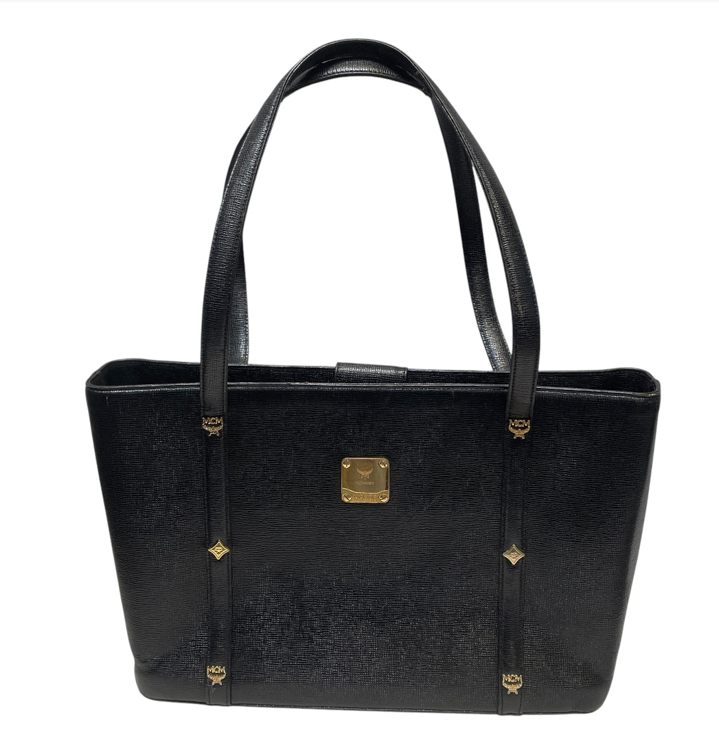 MCM/Tote Bag/Leather/BLK/H9906 view 1