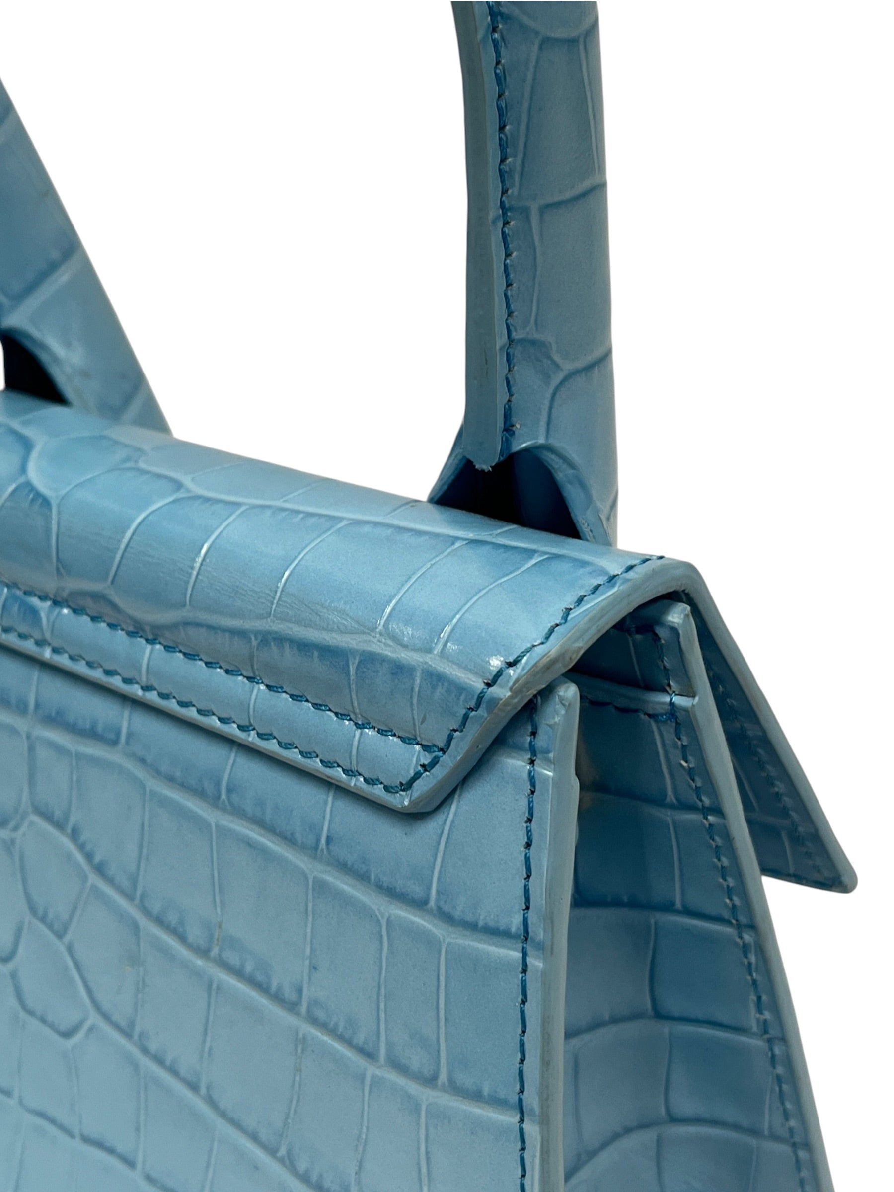 JACQUEMUS/Hand Bag/Leather/BLU/Le Chiquito CrocEmbossed view 11