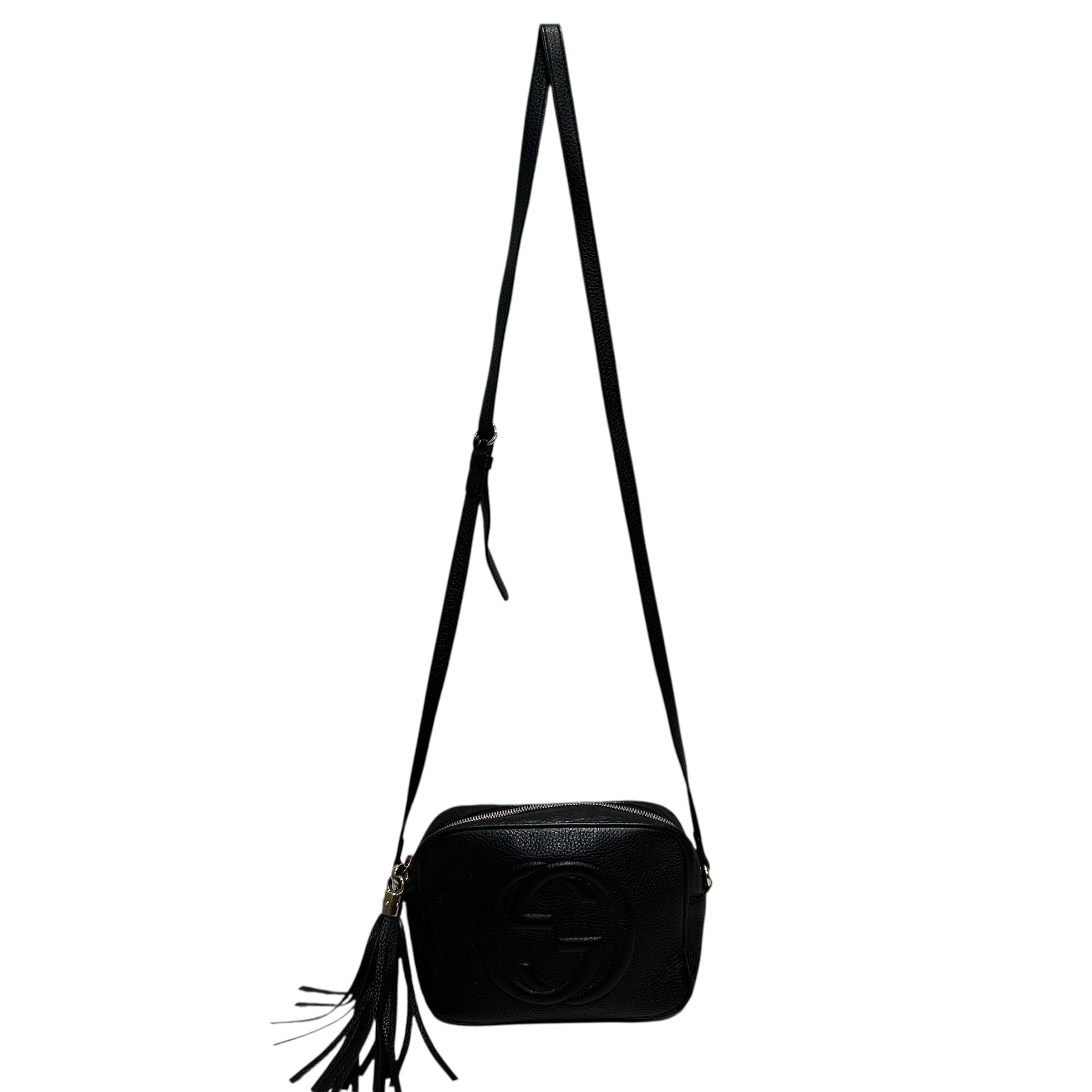 GUCCI/Cross Body Bag/Leather/BLK/EMBOSSED SOHO  GG CROSSBODY view 1