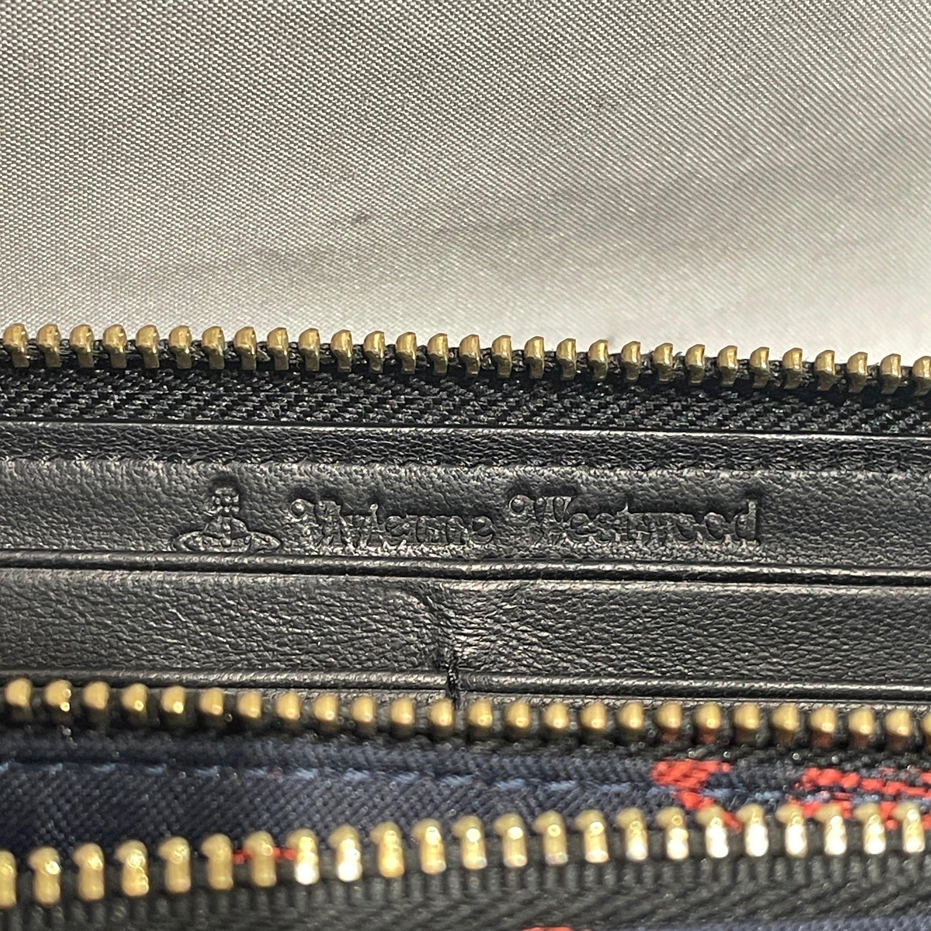 Vivienne Westwood/Long Wallet/BLK/L's/Gold orb w/ blue ring view 4