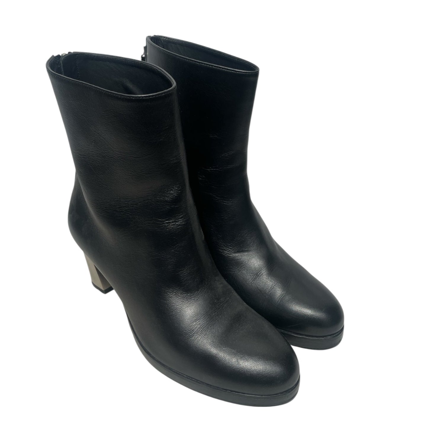 Helmut Lang/Heels/EU 40/Leather/BLK/Metal Heels Back Zipper view 1