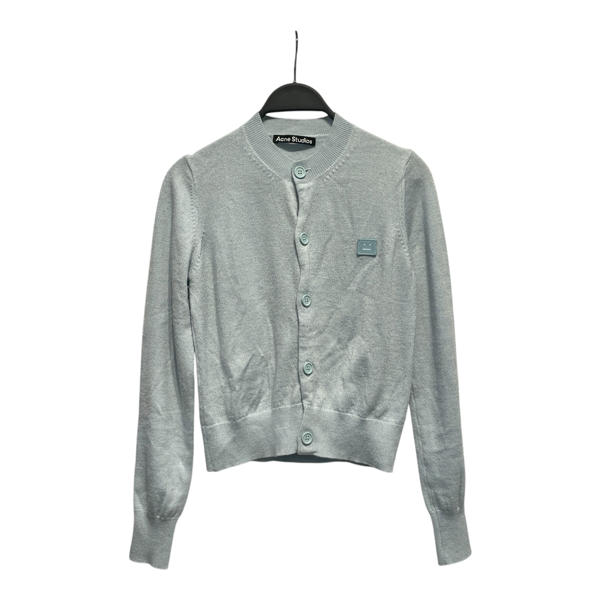 Acne Studios/Cardigan/XS/Wool/BLU/fitted cardigan/box face/blue view 1