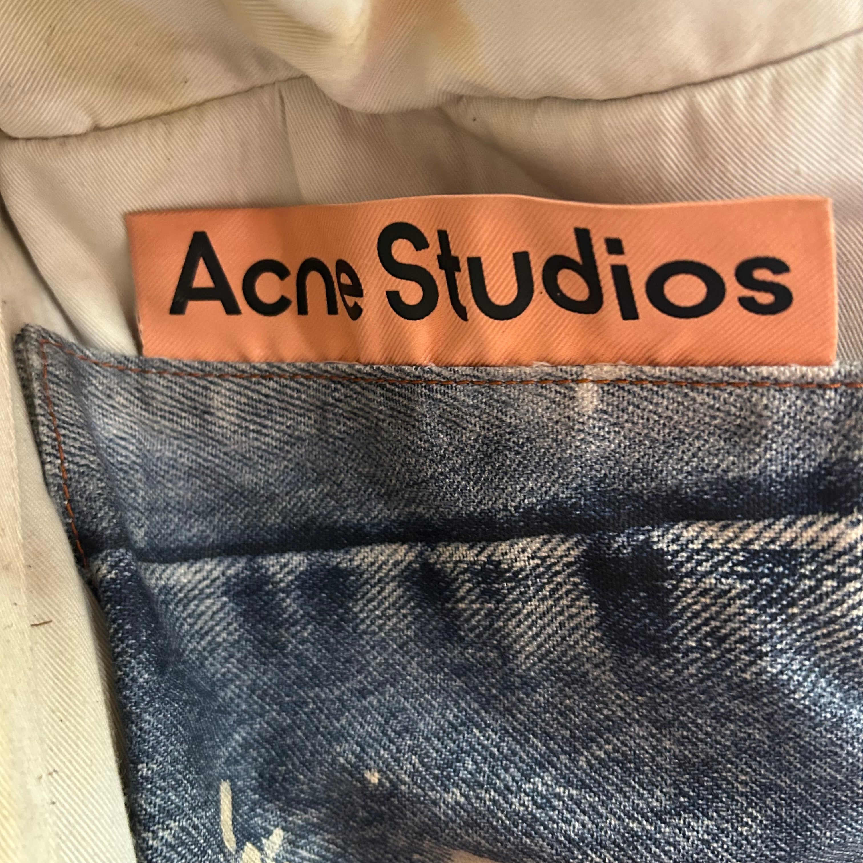 Acne Studios/Tote Bag/Graphic/Cotton/BLU/Jean Print Denim Tote view 5