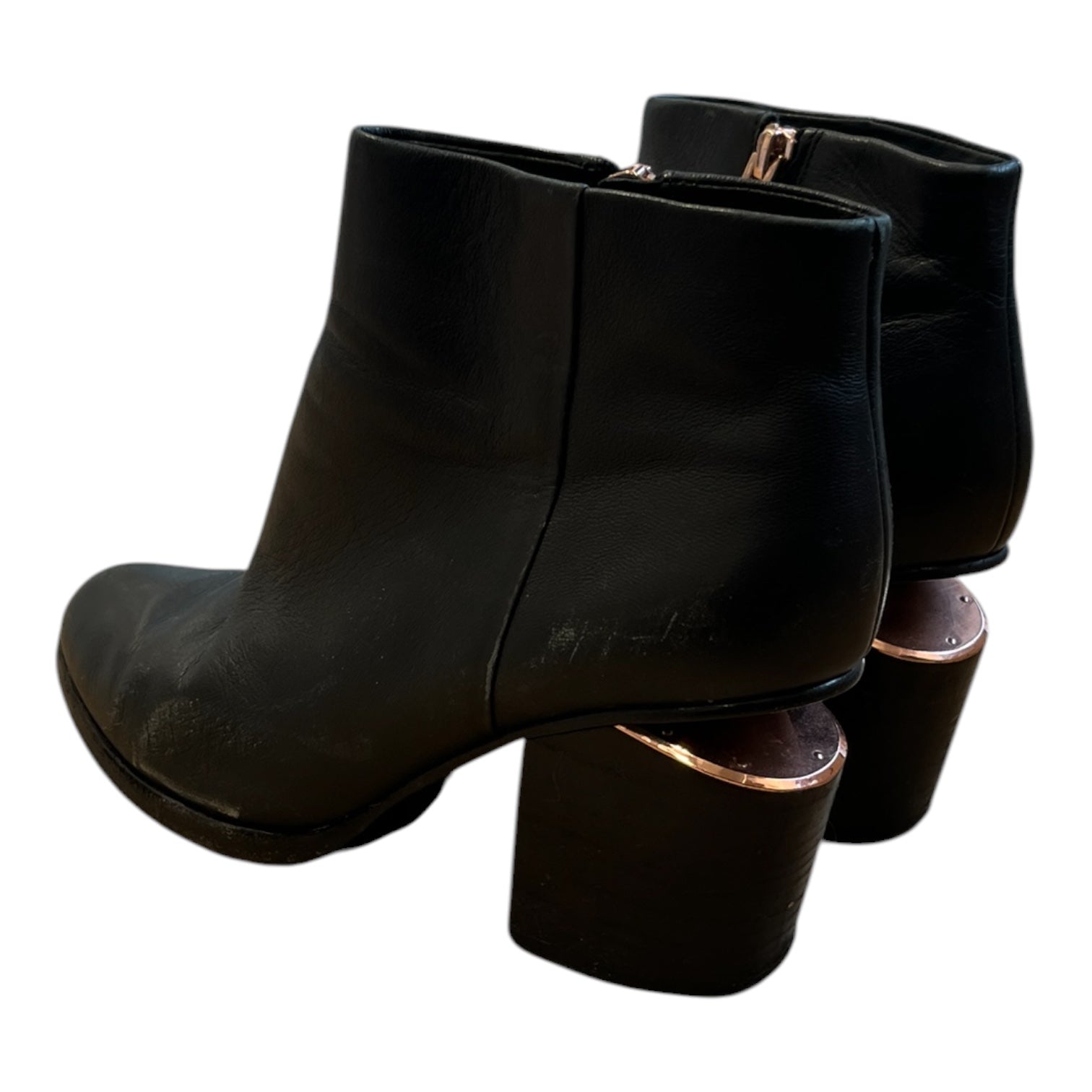 Alexander Wang/Ankle Boots/EU 37/Leather/BLK/heel/boot w rose gold metal view 2