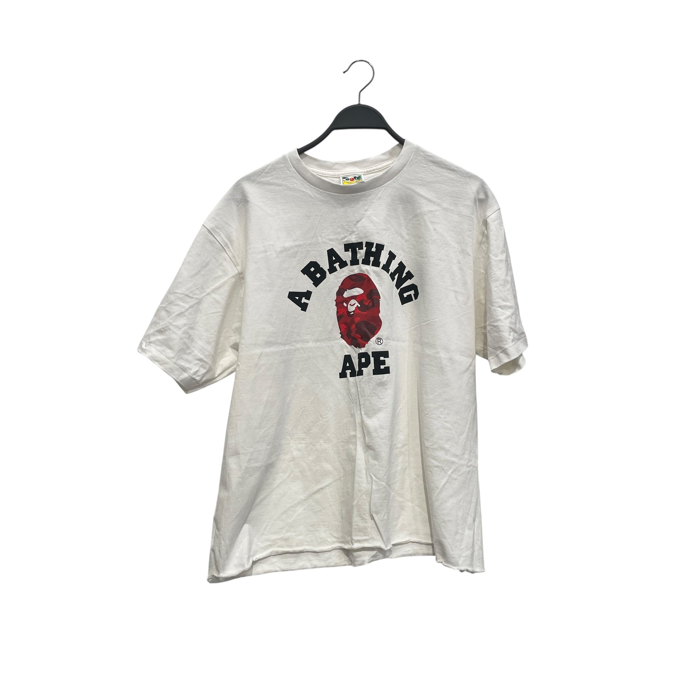 A BATHING APE/T-Shirt/2X/Cotton/WHT/red camo monkey graphic view 1