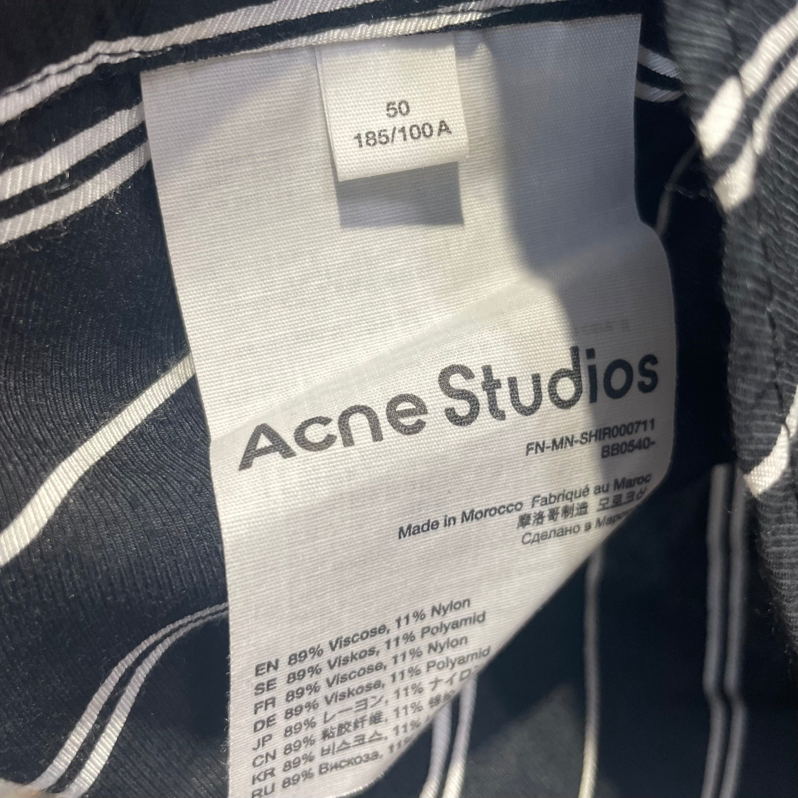 Acne Studios/Polo Shirt/XL/Cotton/BLK/Stripe/side pocket view 5