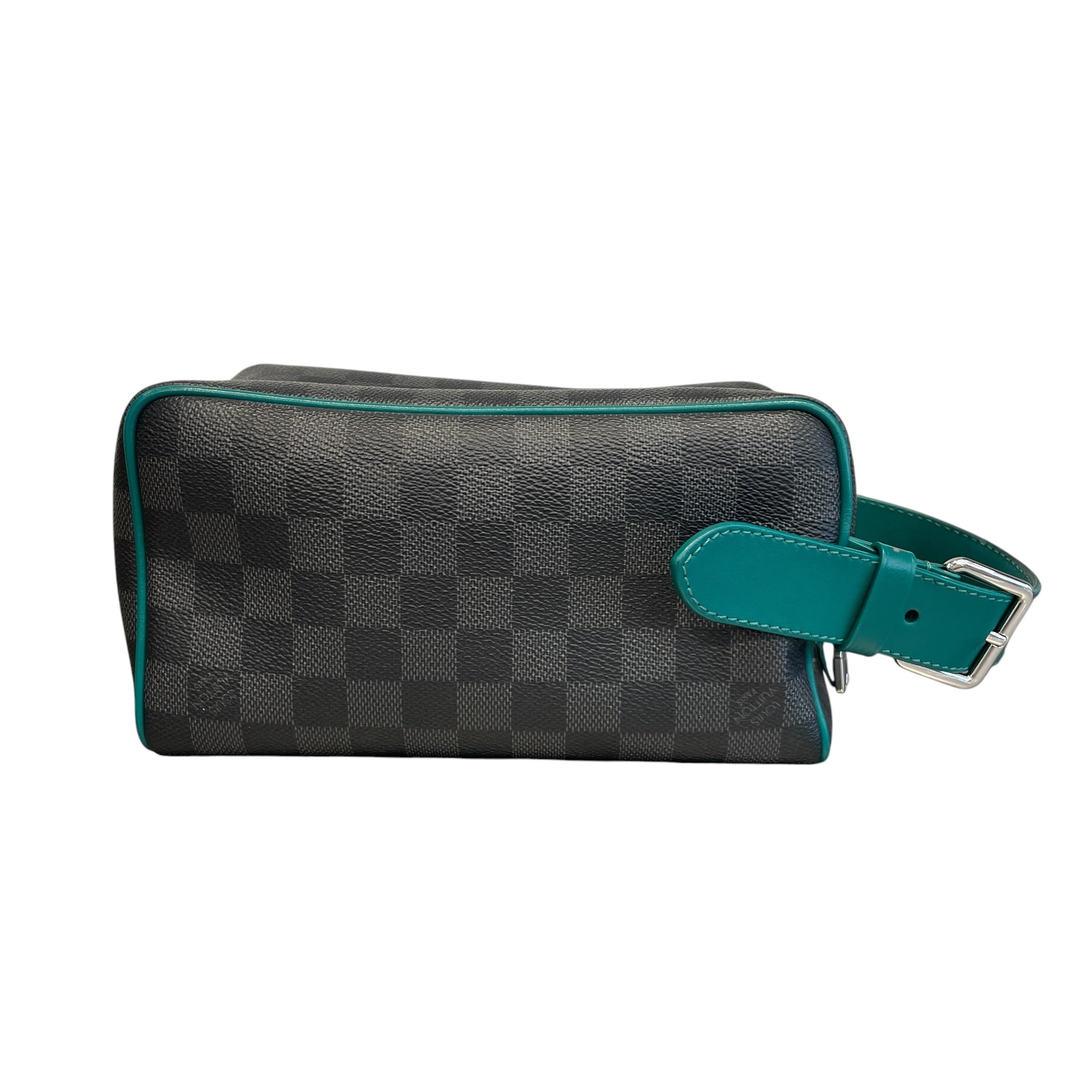 LOUIS VUITTON/Pouch/All Over Print/Leather/BLK/locket dropp kit green buckle view 2