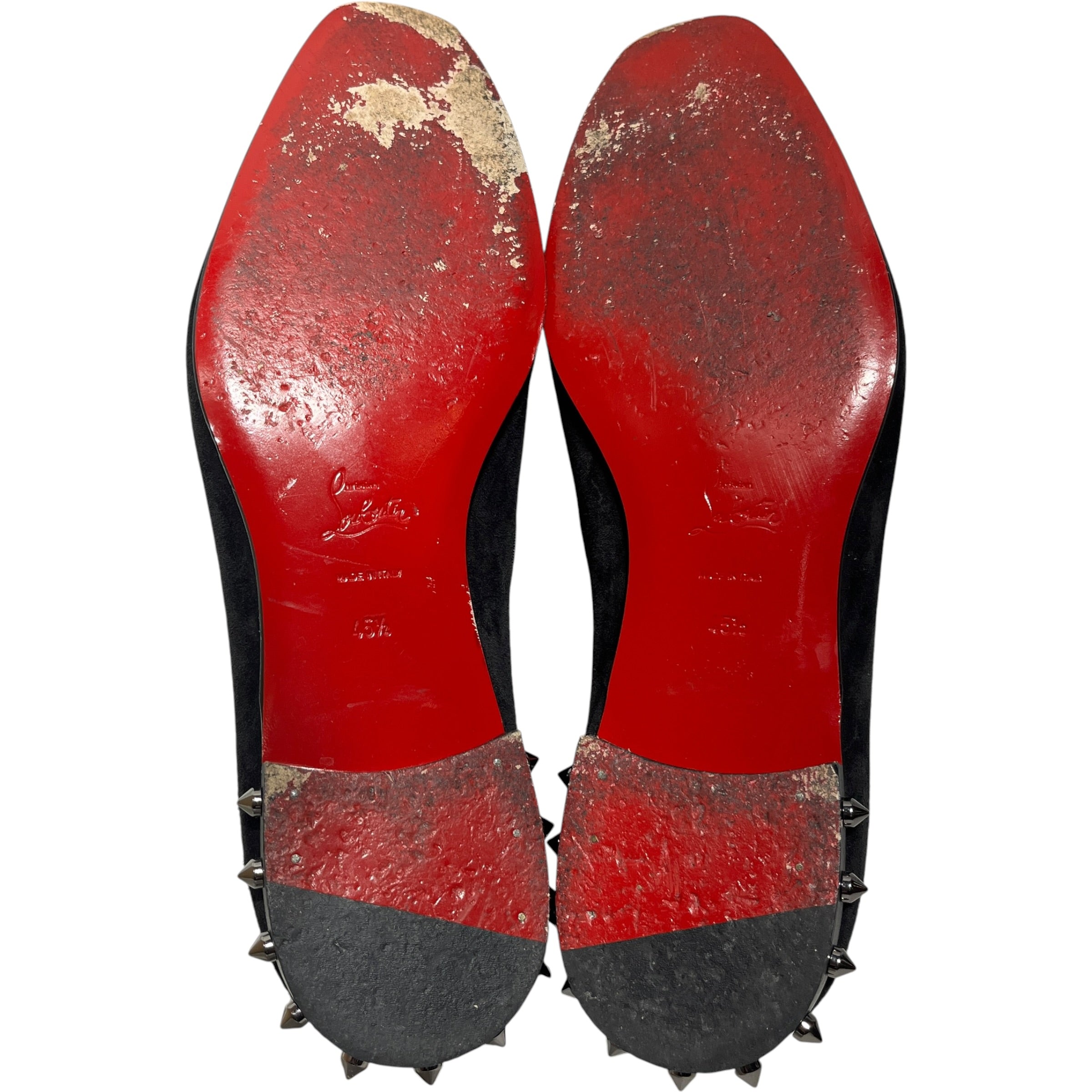 Christian Louboutin/Loafers/EU 45.5/Suede/BLK/studded heel view 4