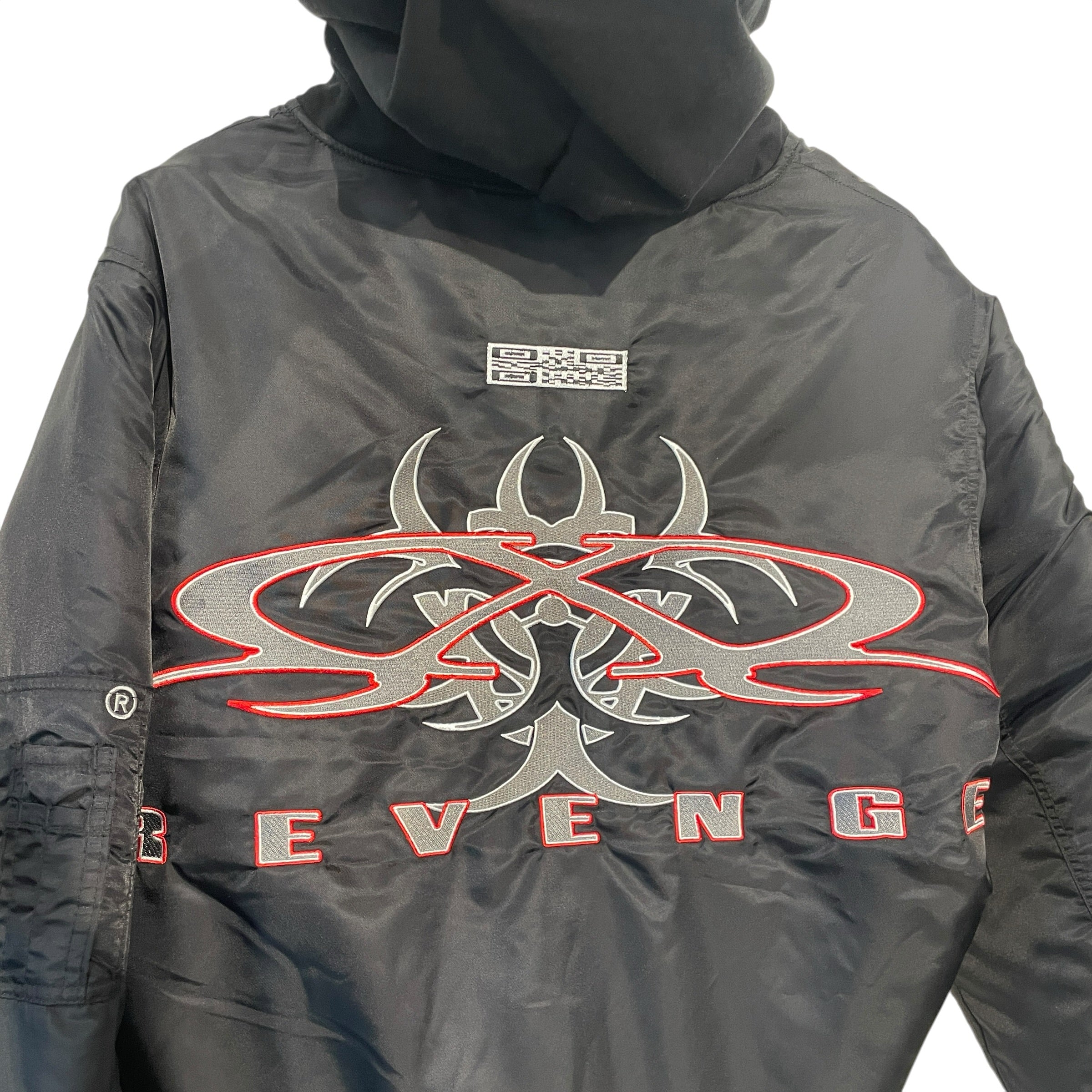Revenge/Flight Jkt/S/Nylon/BLK/HOODED BOMBER JACKET view 8
