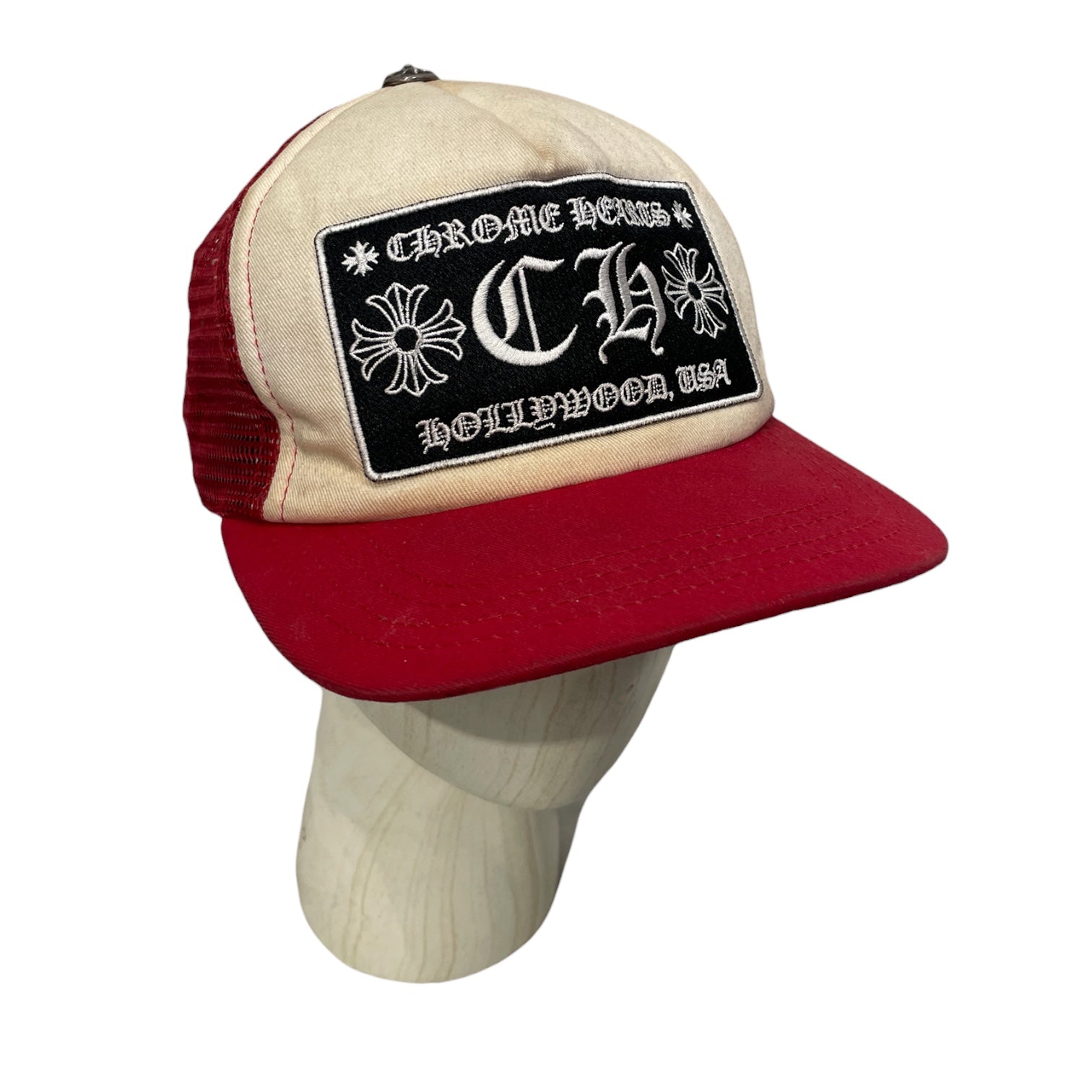 CHROME HEARTS/Hat/OS/Graphic/Polyester/RED/"CH" PATCH TRUCKER HAT view 1