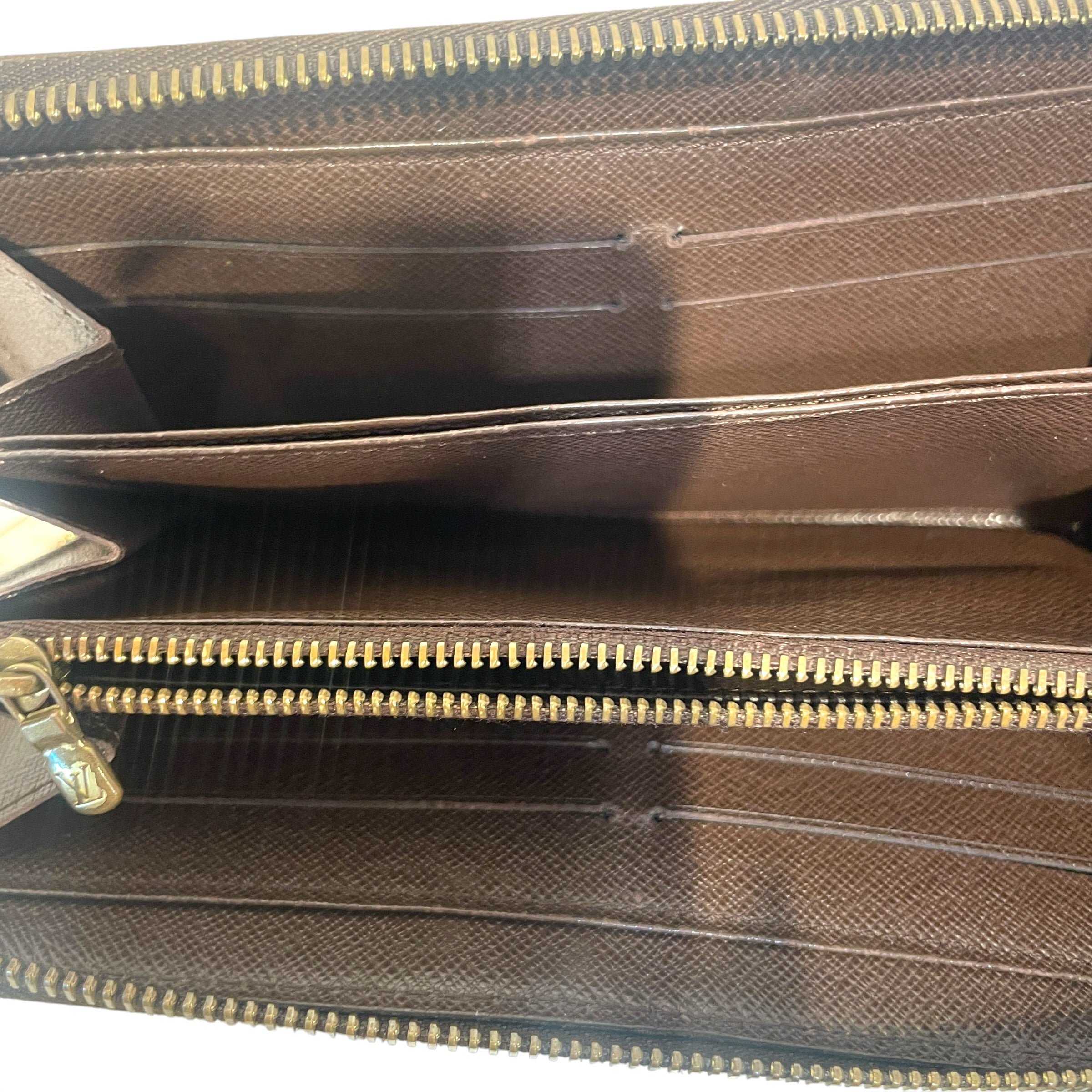 LOUIS VUITTON/Wallet/Monogram/Leather/BRW/L's/Damier Ebene Zippy Organizer view 3