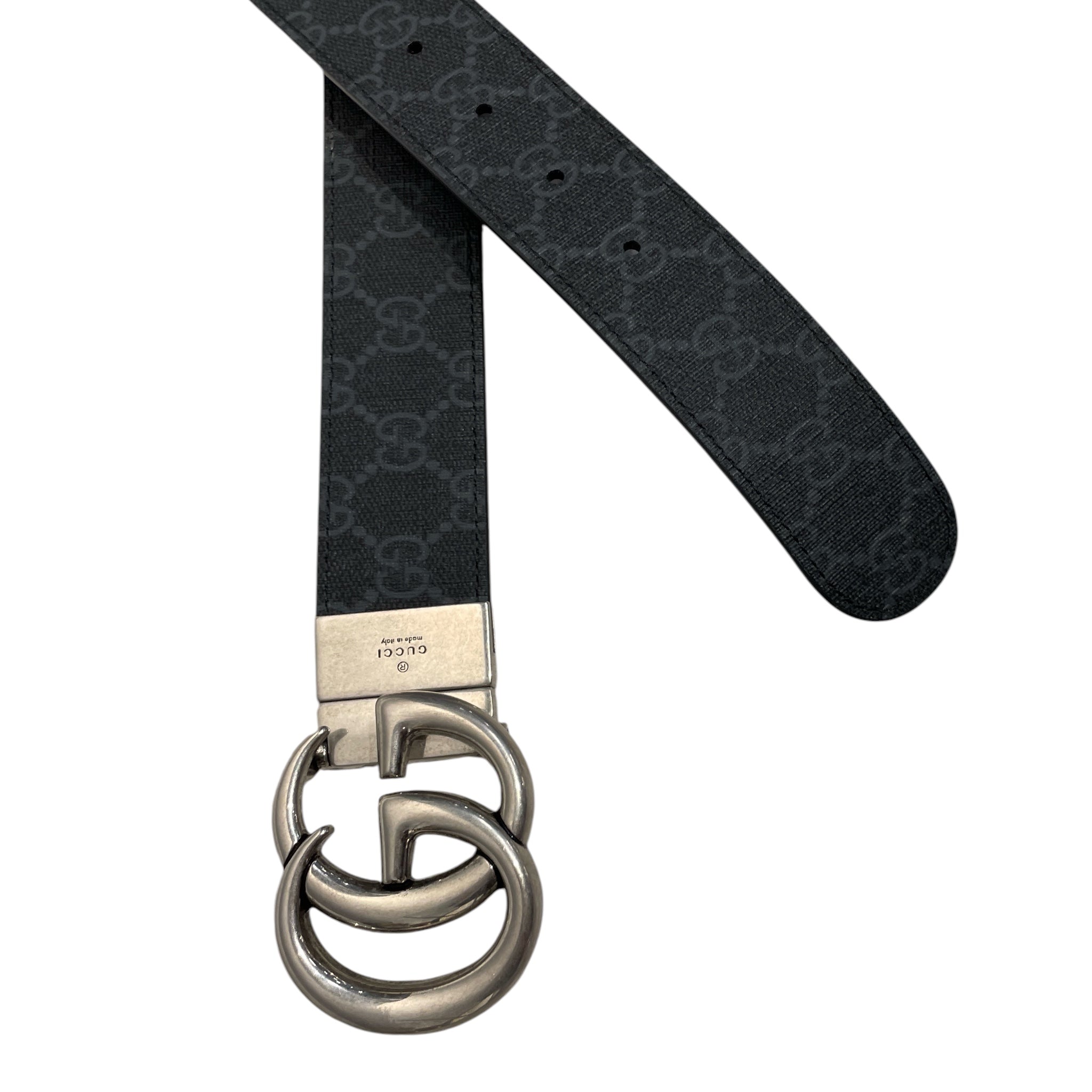 GUCCI/Belt/Monogram/Leather/BLK/M's/interlocking g view 2