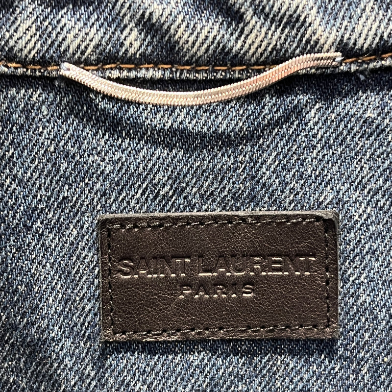 YVES SAINT LAURENT/Denim Jkt/XXL/Denim/BLU/Distressed Collar