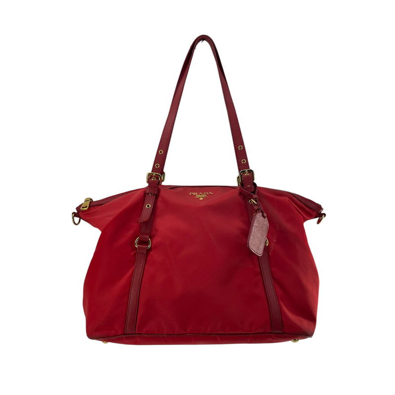 PRADA/Tote Bag/Nylon/RED/NYLON TOTE