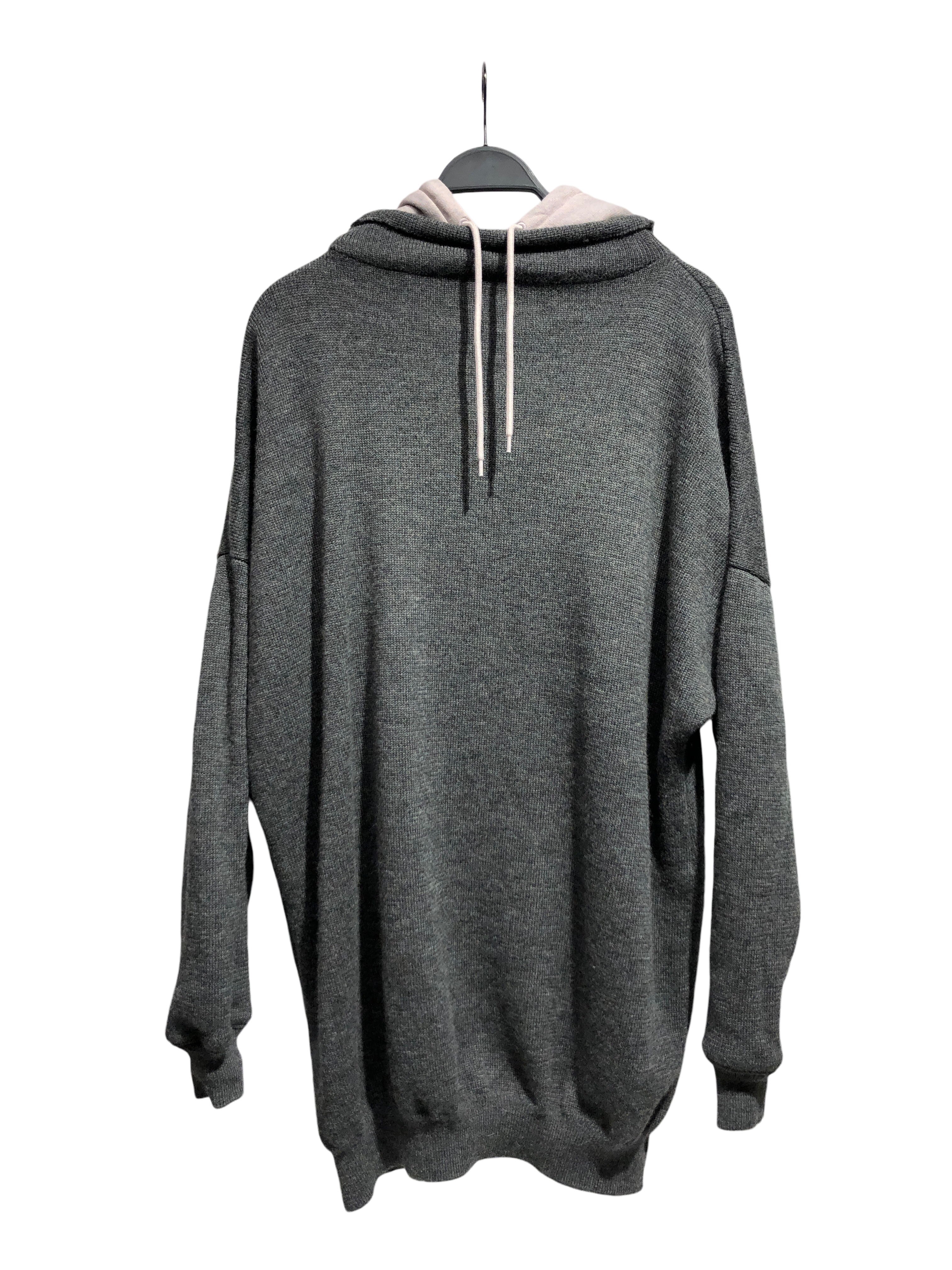 BALENCIAGA/Hoodie/XL/Wool/GRY/WOOL HOODED W/ CENTER BACK HIT view 1