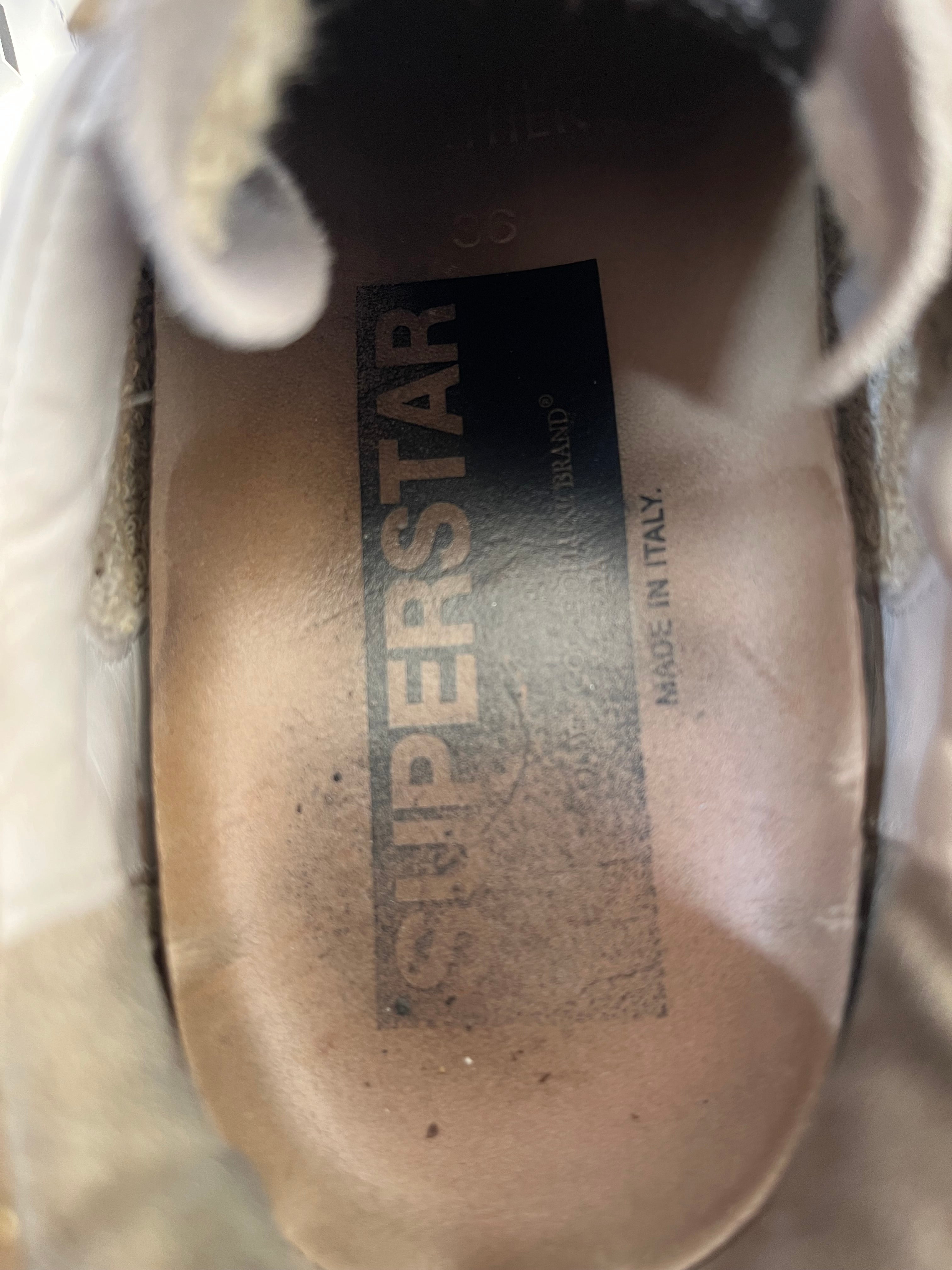 GOLDEN GOOSE/Low-Sneakers/EU 36/Leather/WHT/Purple star | Gold back view 3