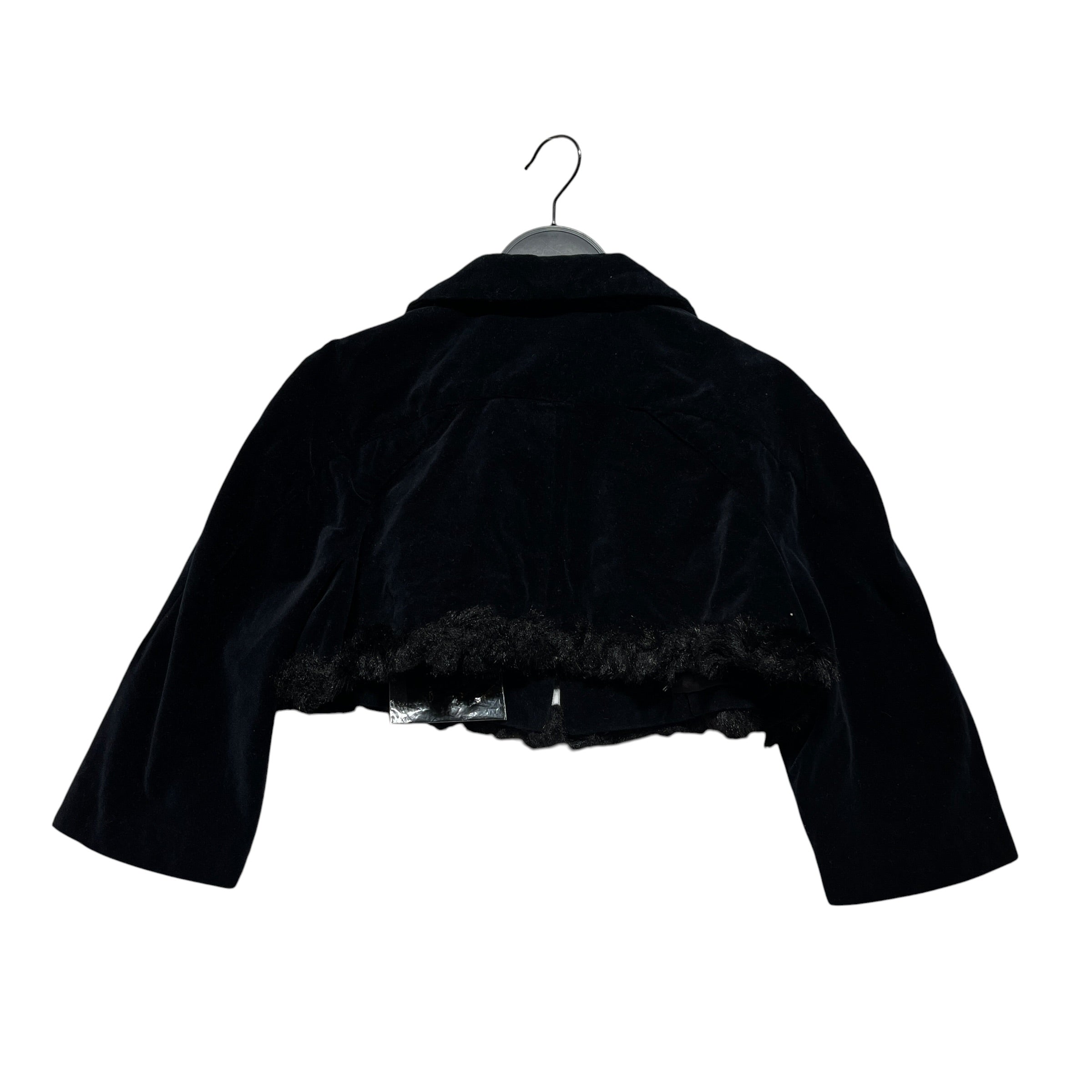 COMME des GARCONS/Blouson/M/Velour/BLK/velvet cropped top view 2
