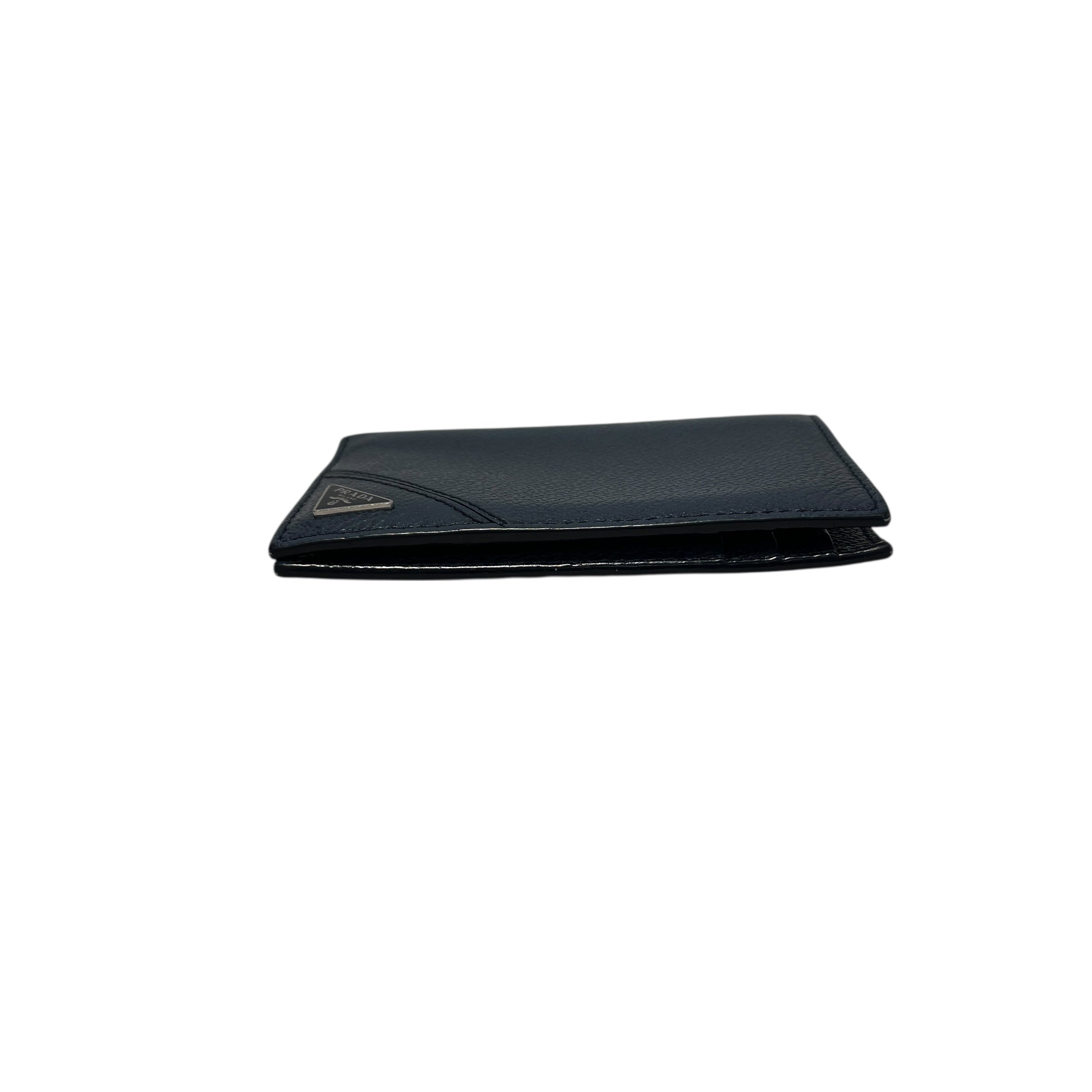 PRADA/Bifold Wallet/Leather/BLU/SAFFIANO SMALL WALLET view 3
