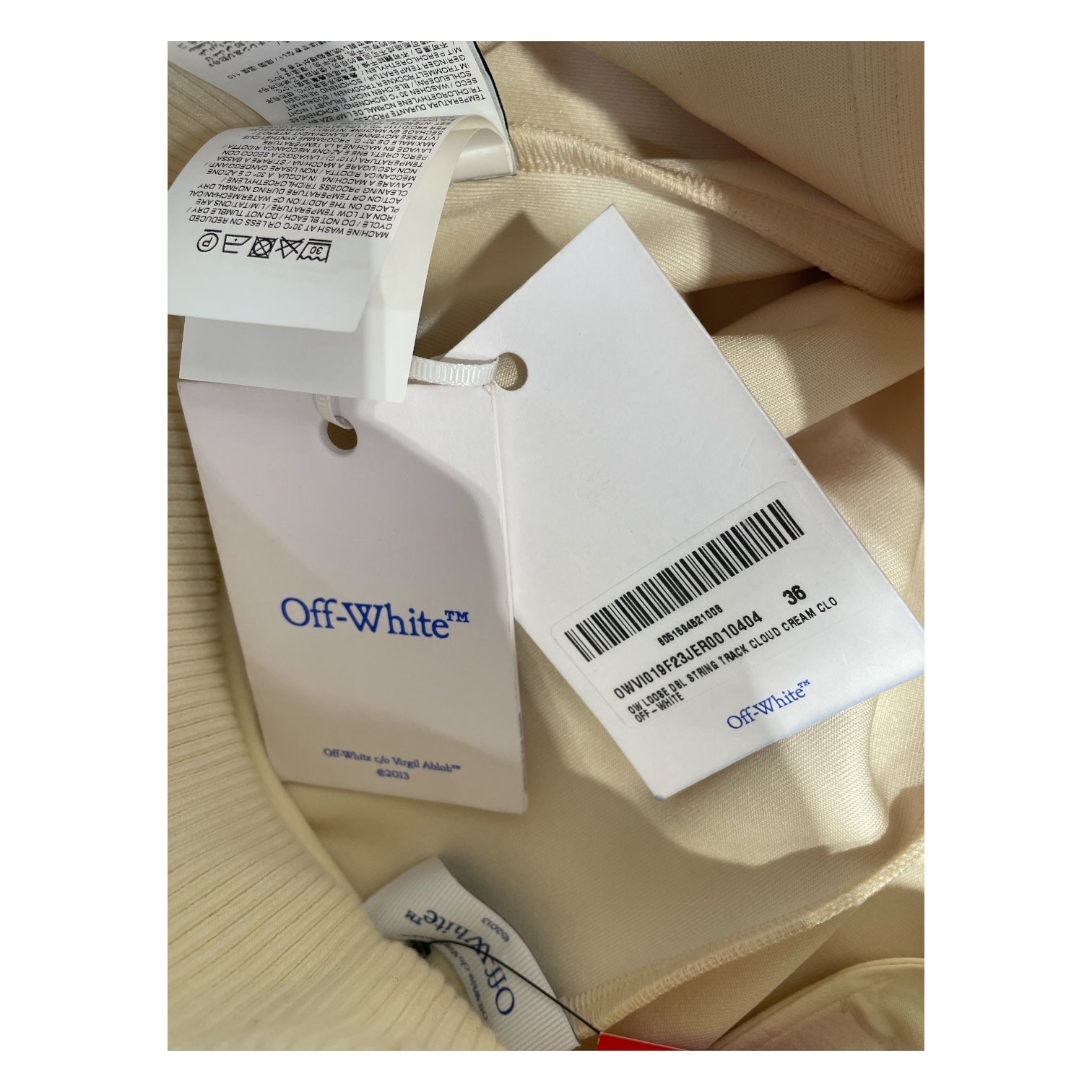 OFF-WHITE/Bottoms/36/Polyester/CRM/Loose  DBL String Track Cloud view 6