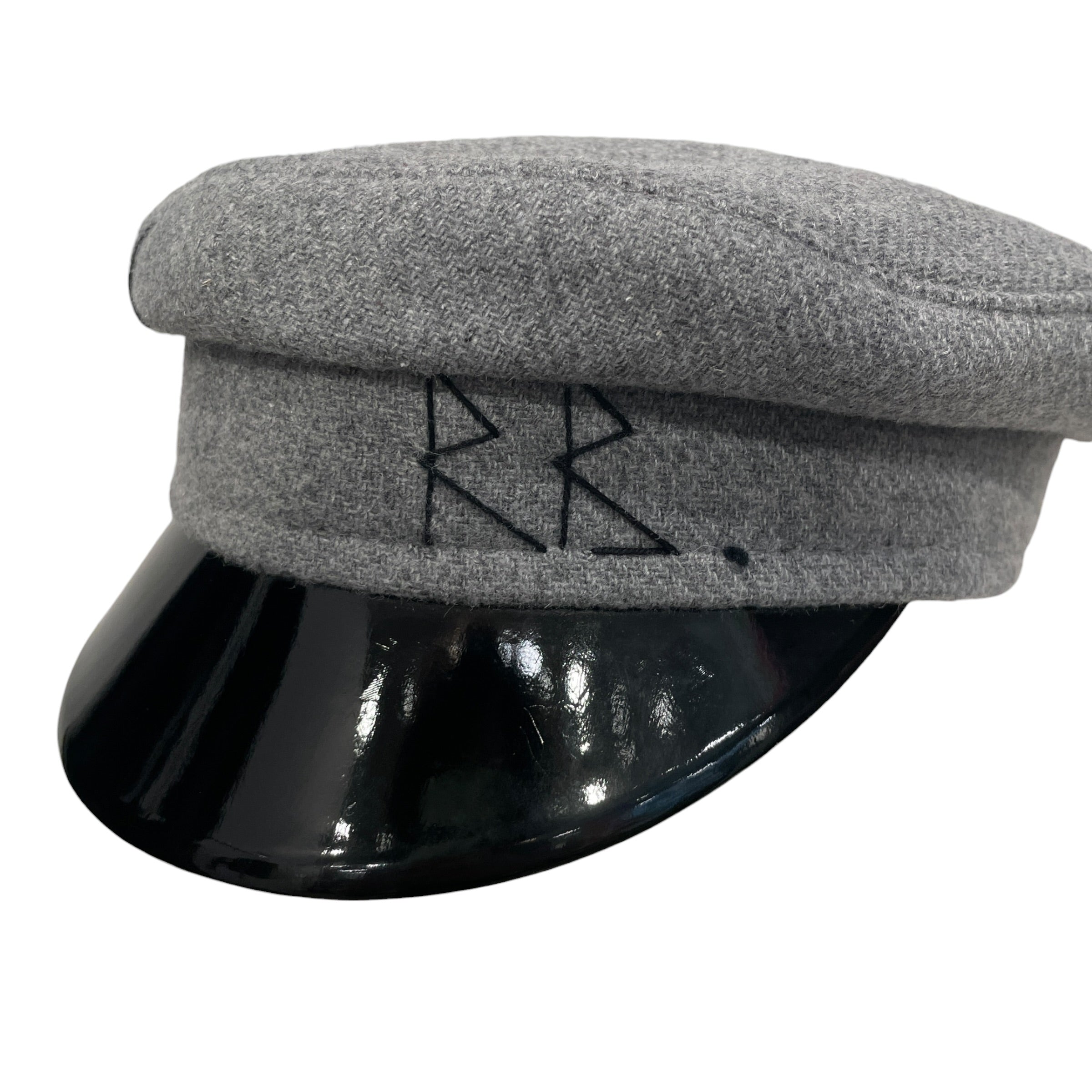 RUSLAN BAGINSKIY/Newsboy Cap/L/Wool/GRY/L's/PATENT LEATHER BRIM CAP view 4