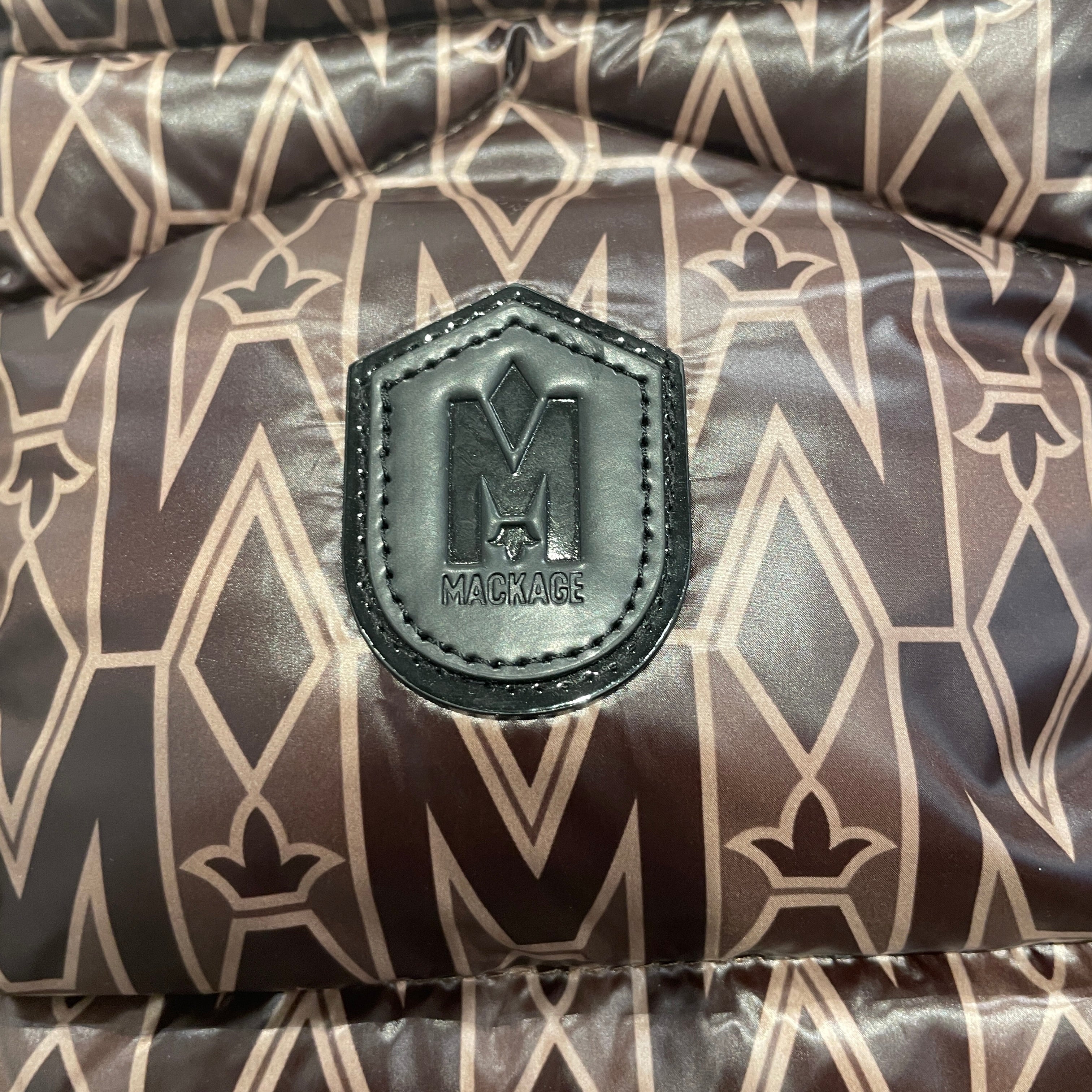 MACKAGE/Puffer Jkt/44/Nylon/BRW/Monogram/NWT BLACK HARDWARE view 3