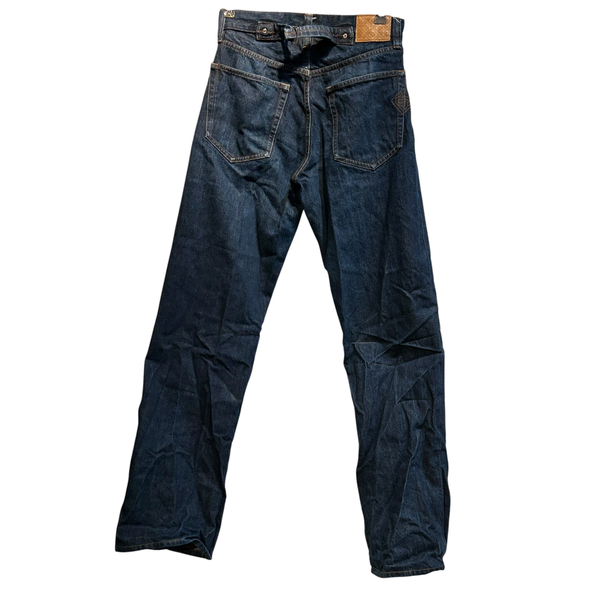 CASABLANCA/Straight Pants/30/Denim/NVY/red logo button view 2