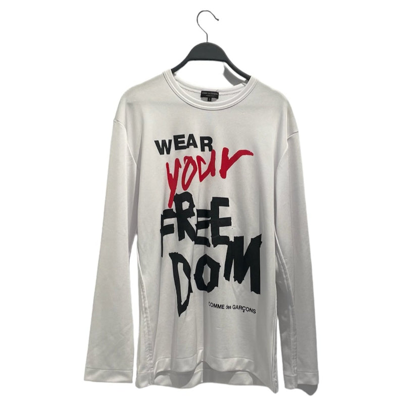 COMME des GARCONS HOMME PLUS/LS T-Shirt/L/Cotton/WHT/wear your freedom