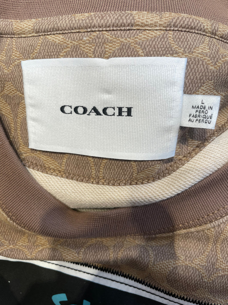 COACH/Schott/Sweatshirt/L/Monogram/Cotton/CML/1979 WORLD OF OUTERWEAR CREWNK