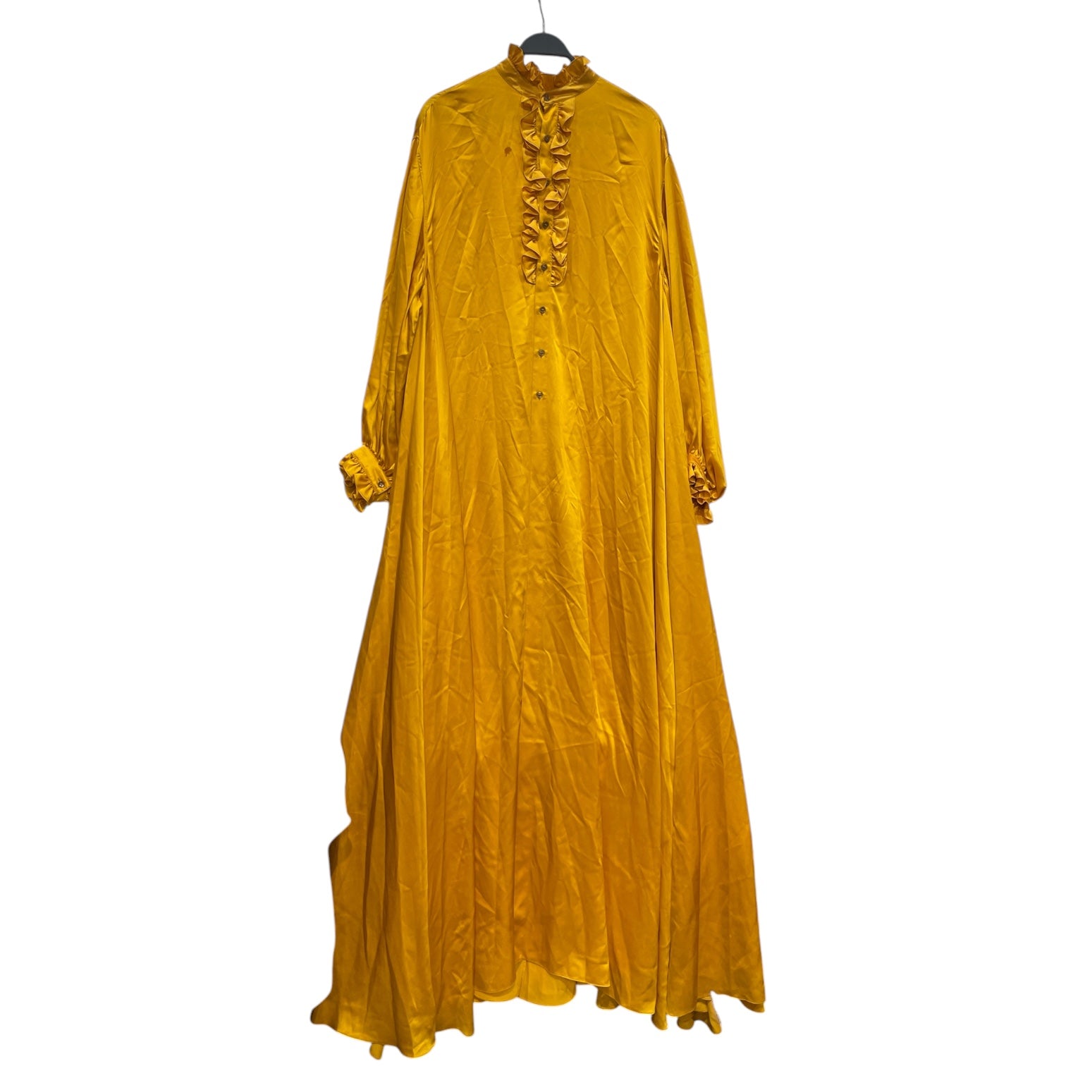 SAINT LAURENT/LS Dress/M/Polyester/GLD/RUFFLE NECK/SLEEVE DRESS view 1