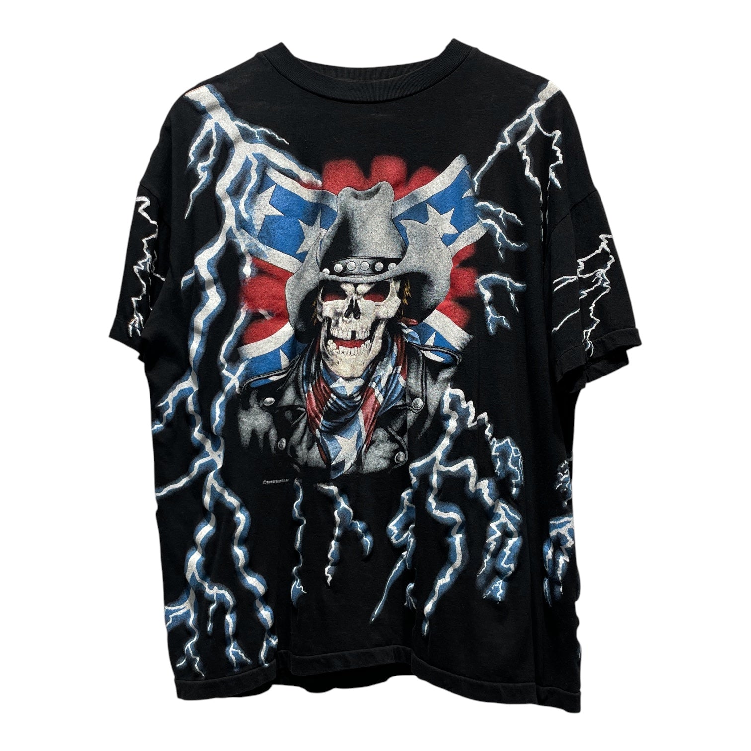 Vintage/T-Shirt/Cotton/BLK/All Over Print/AMERICAN THUNDER view 1