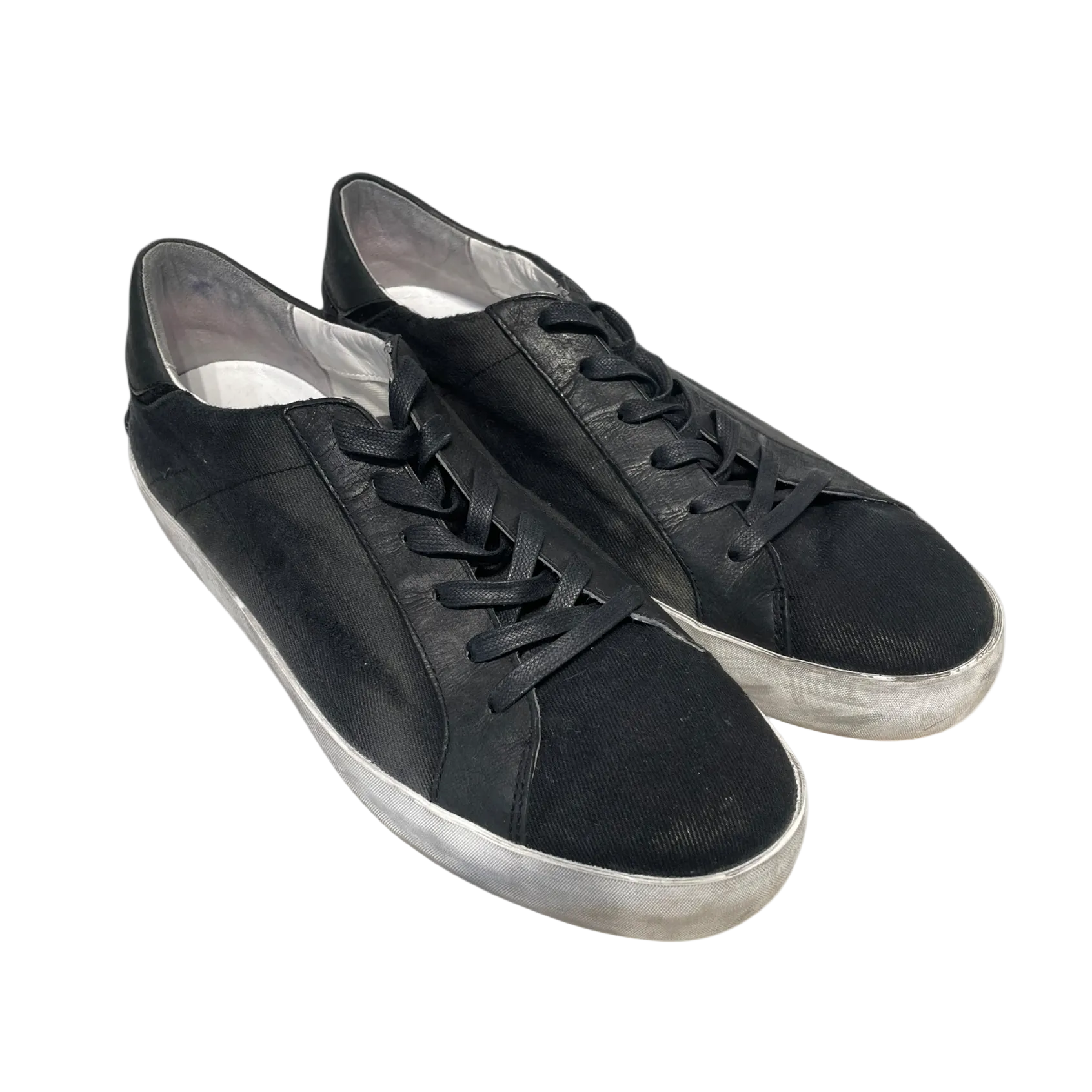 CRIME LONDON/Low-Sneakers/EU 44/Cotton/BLK/BLACK LEATHER TAB DETAIL view 1