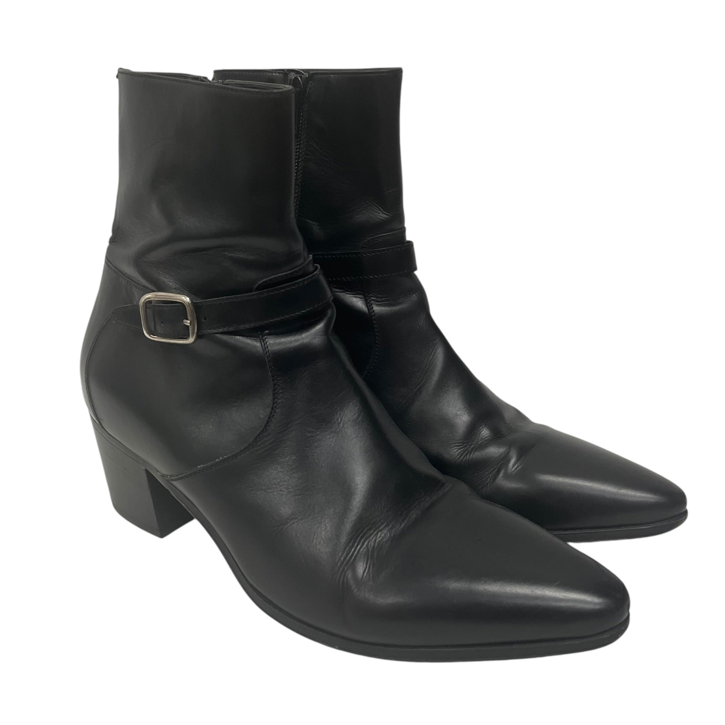 SAINT LAURENT/Boots/US 9/Leather/BLK/Side Zip/ view 1