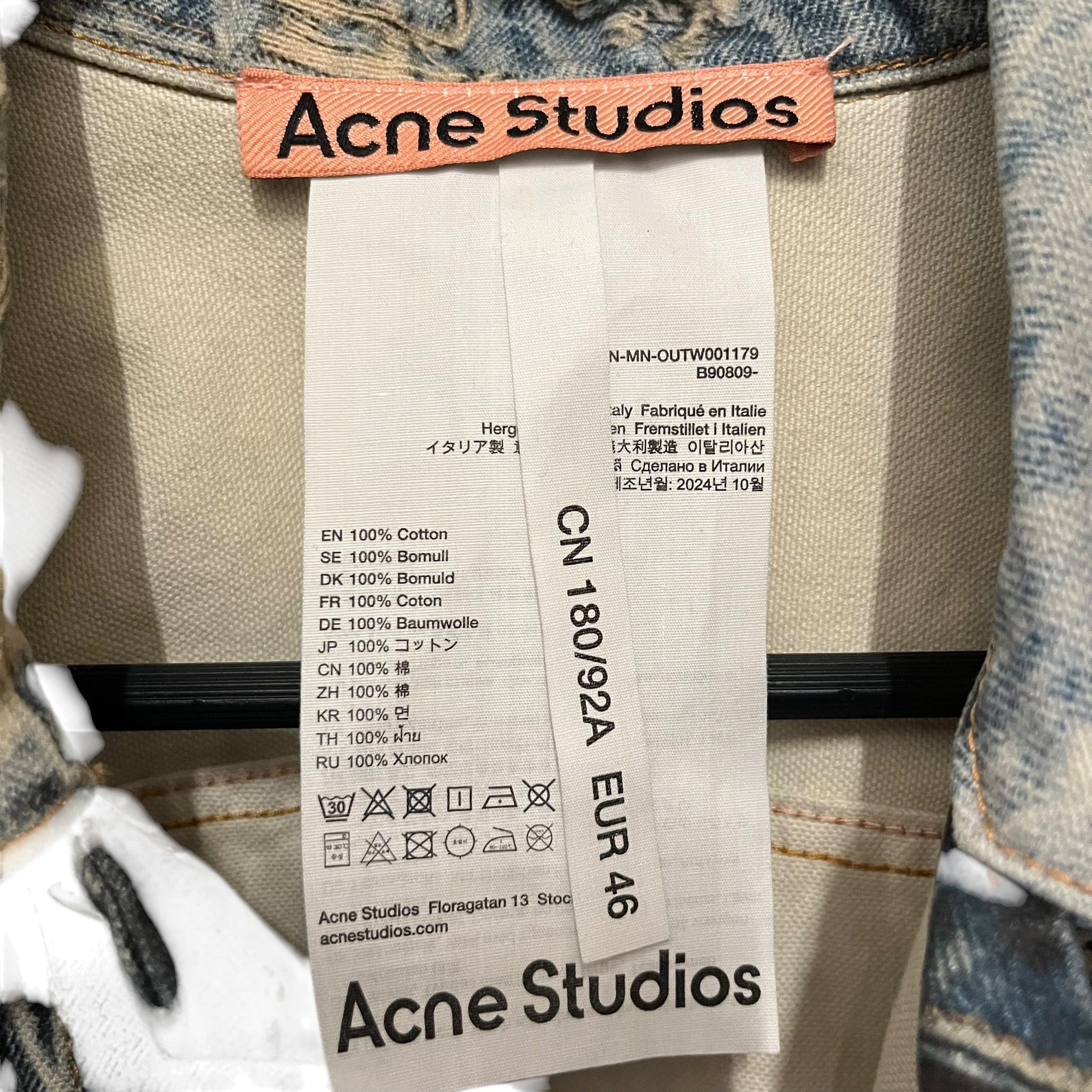 Acne Studios/Souvenir Jkt/M/Cotton/BLU/All Over Print/scribble view 7