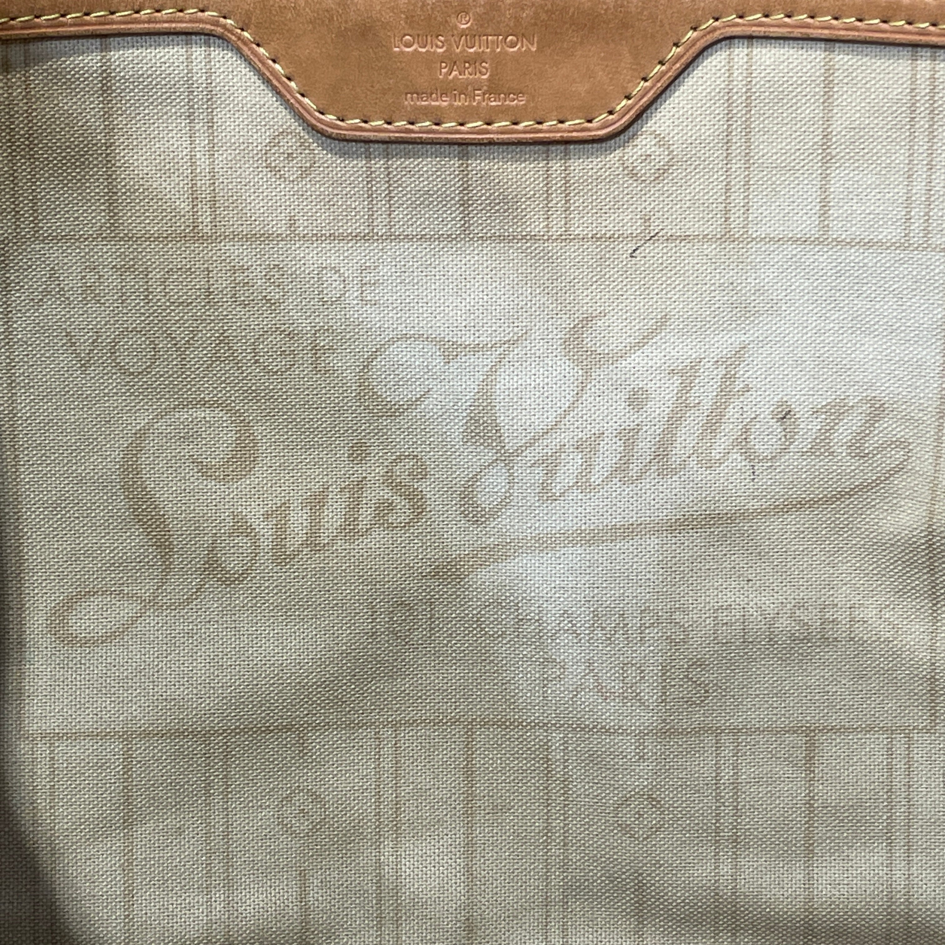 LOUIS VUITTON/Tote Bag/Monogram/Leather/WHT/Damier Azur Neverfull view 6